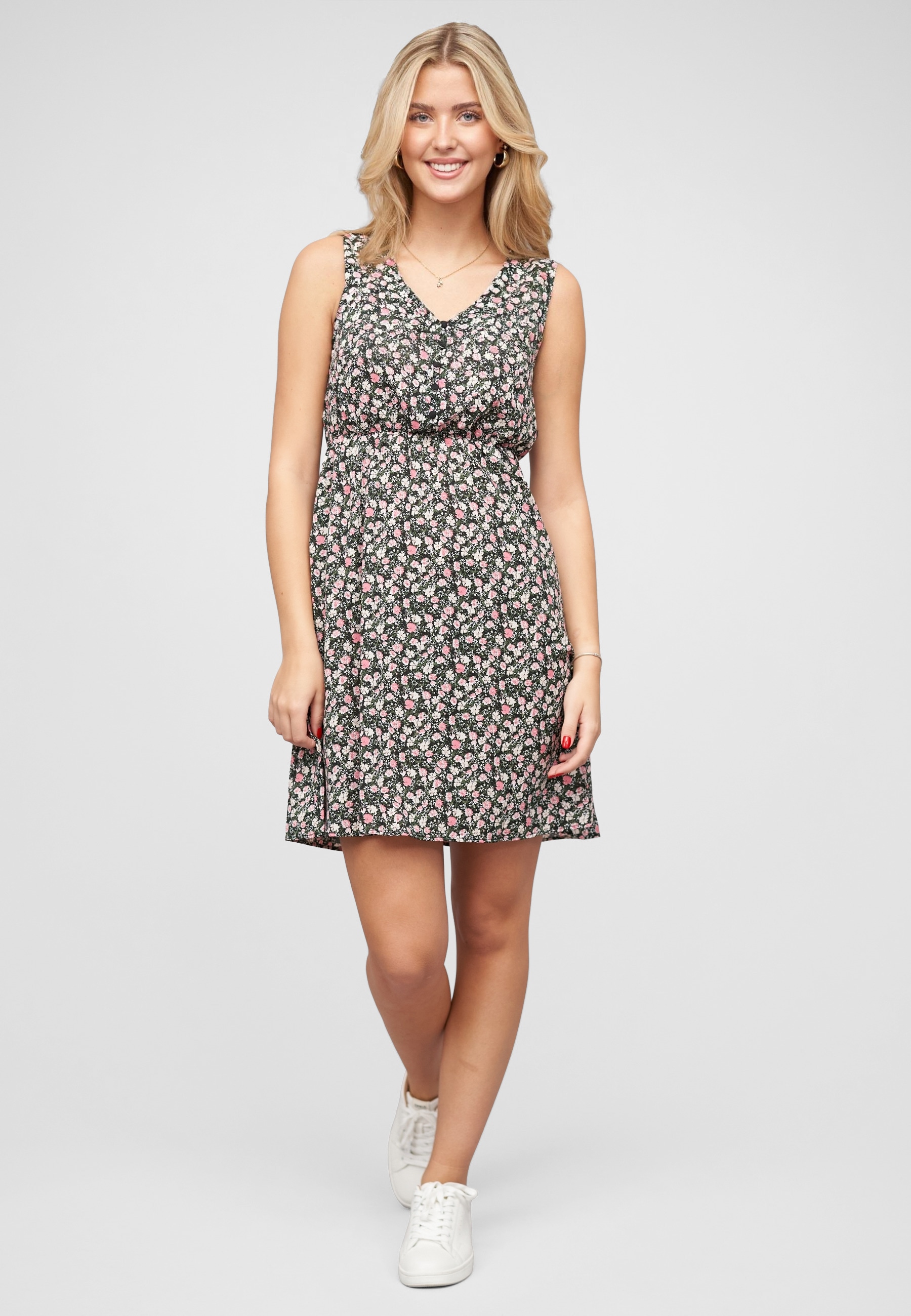 CLOUD 5IVE Shirtkleid »CLOUD 5IVE Leichtes Sommerkleid mit Knopfleiste« 1 Stk. tlg.