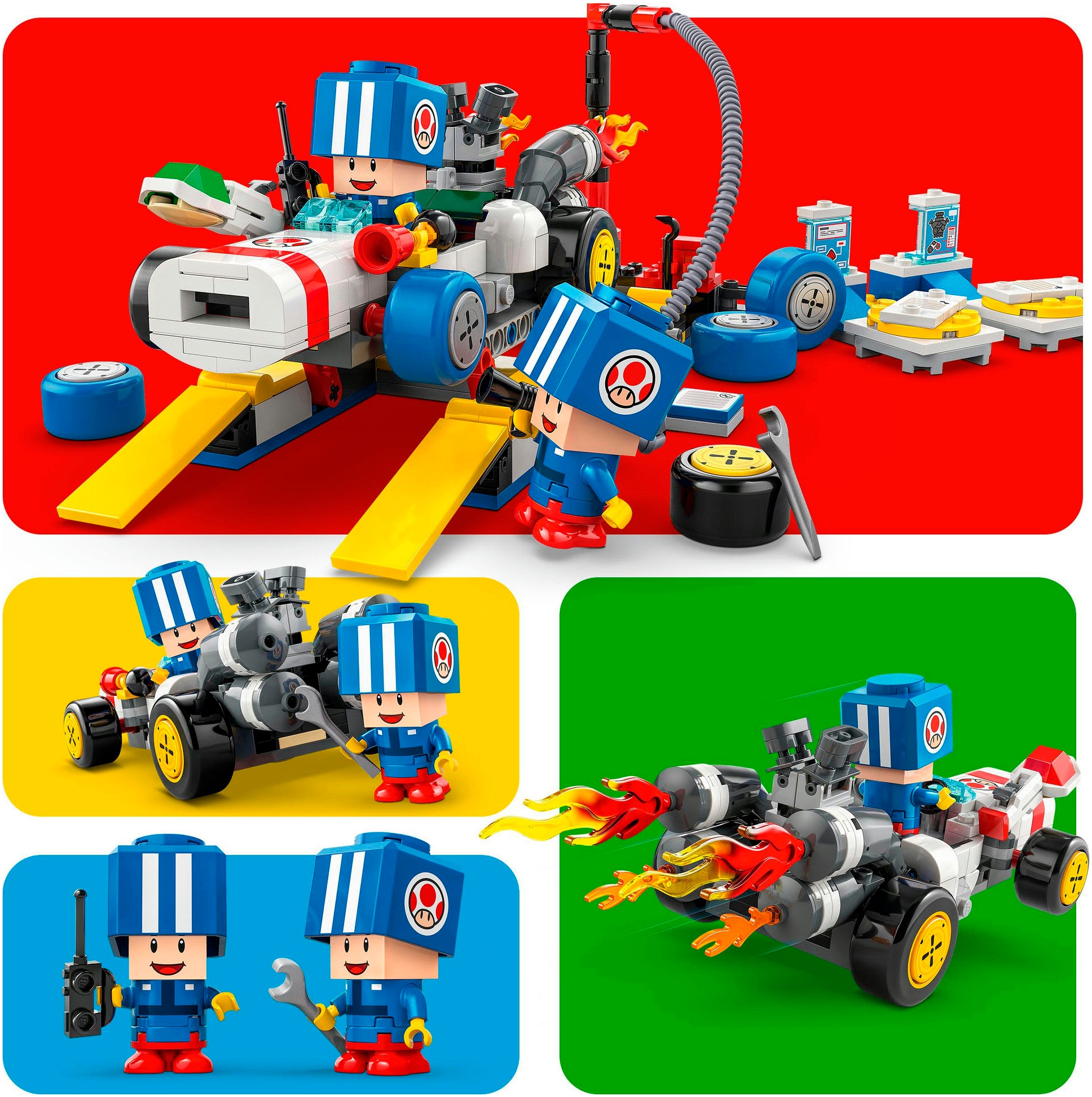 LEGO® Konstruktionsspielsteine »Mario Kart™ – Toads Werkstatt (72035), LEGO Super Mario«, (390 St.), Made in Europe