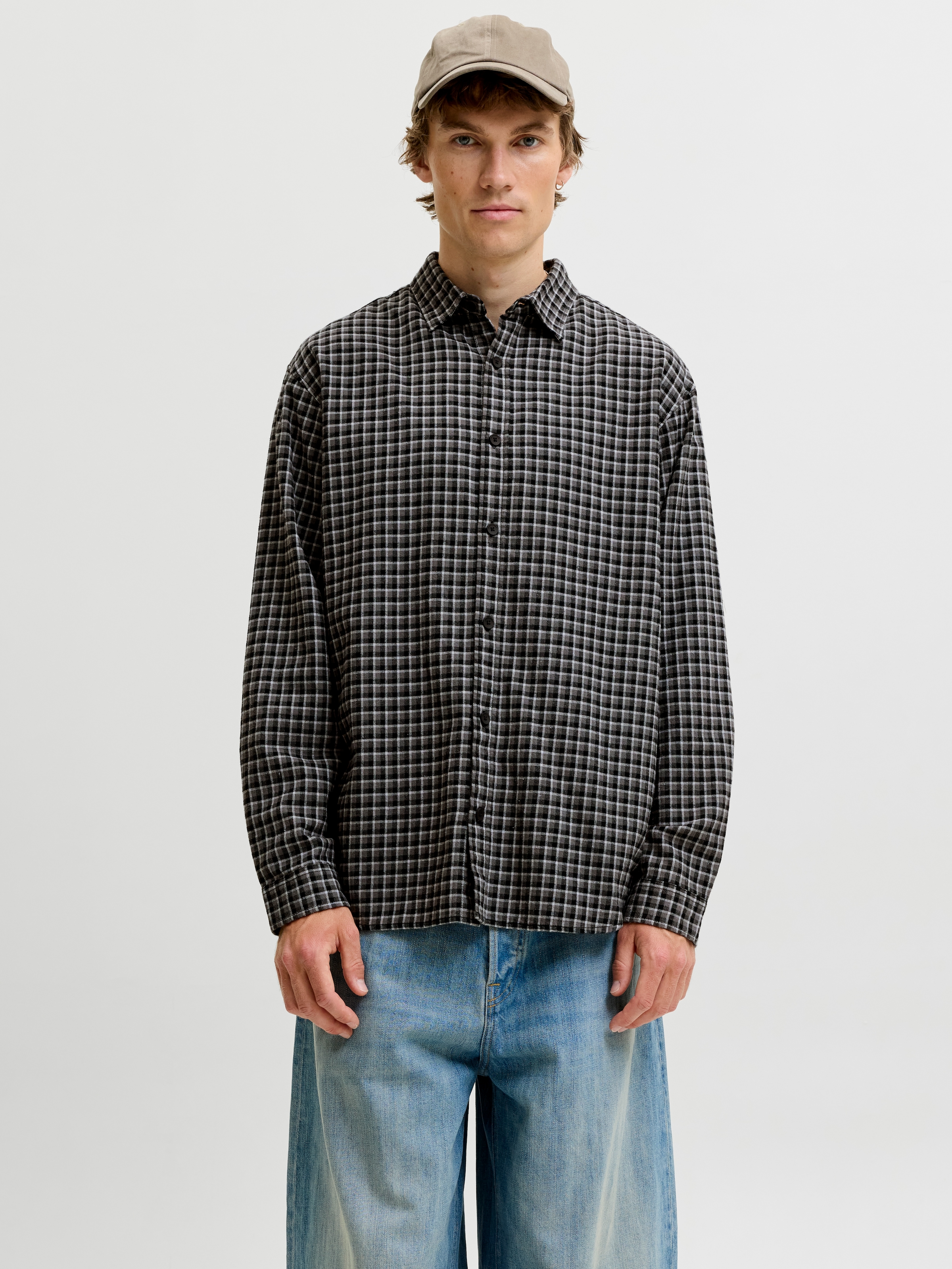 Jack & Jones Langarmhemd "JJCARTER CHECK SHIRT LS SN" Baumwolle, relaxed fit