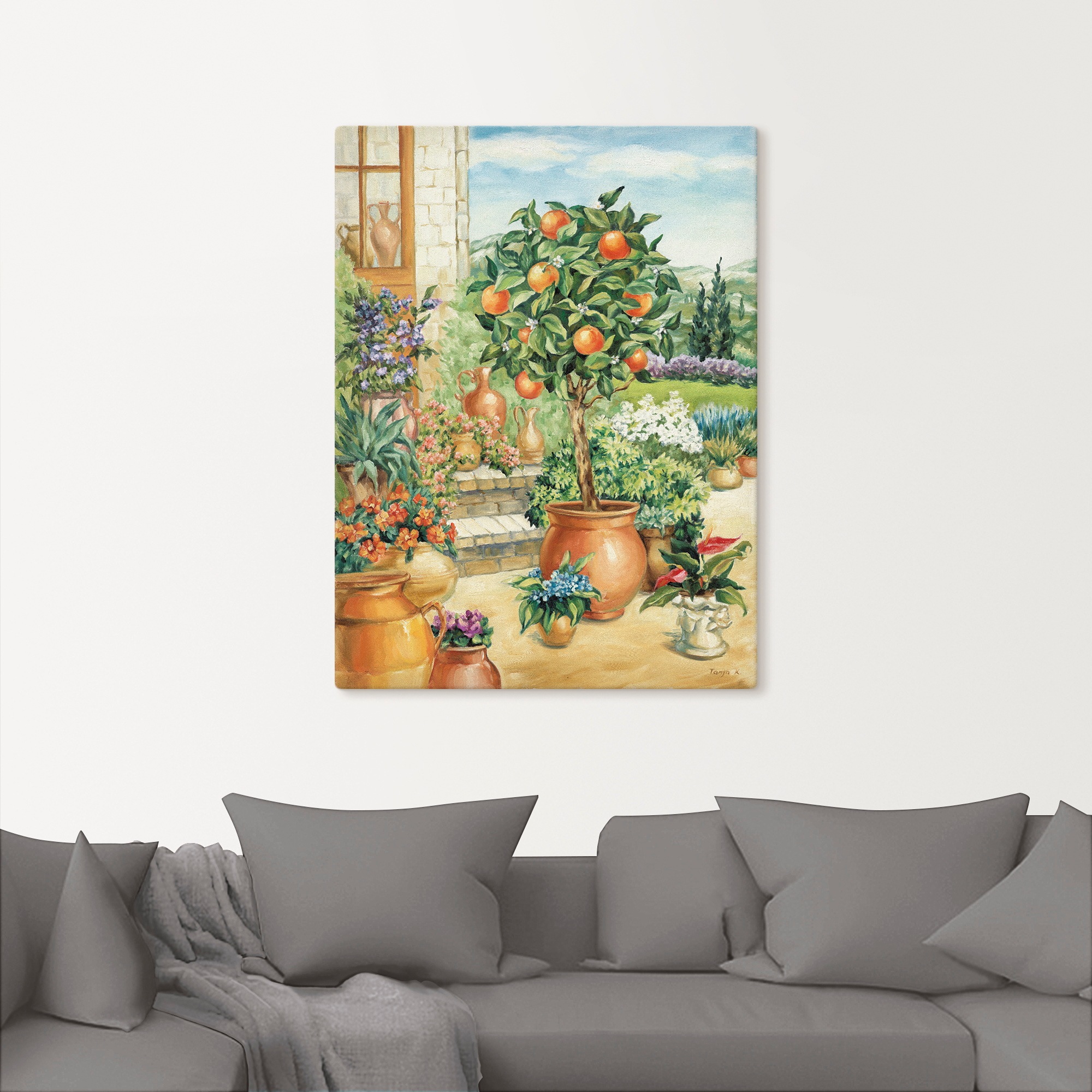 Artland Wandbild "Orangenbaum im Garten" Garten 1 Stk. tlg. als Alubild, Ou günstig online kaufen