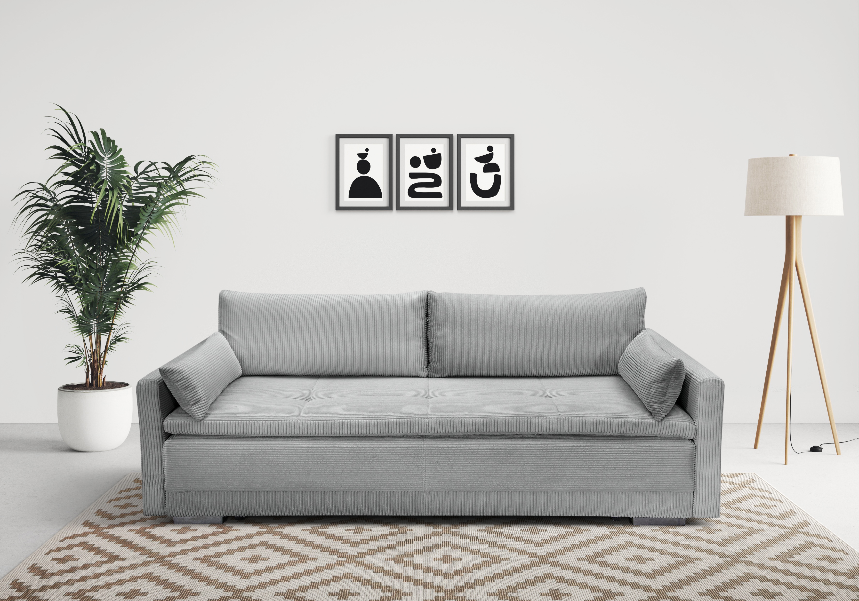 Home affaire Schlafsofa "Andrea, B: 218 cm, Liegel. 158x198 cm" Schlaffunktion & Bettkasten, Dauerschlafsofa mit Boxspring