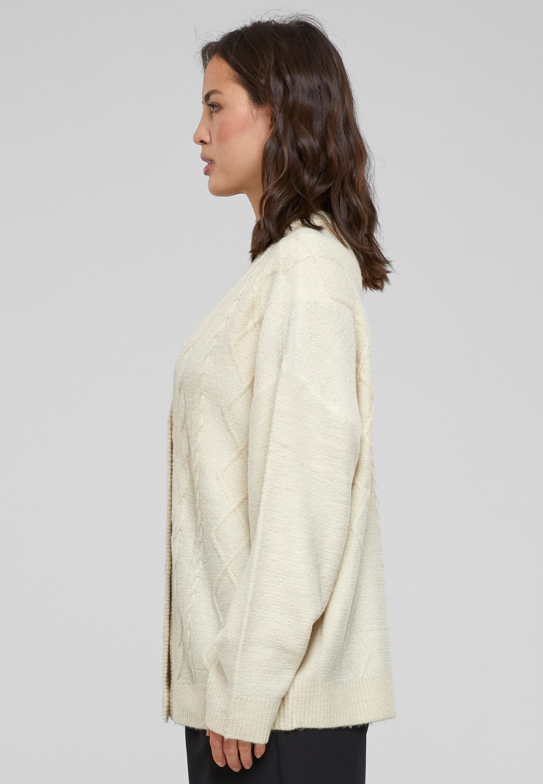 URBAN CLASSICS Strickjacke »Urban Classics Damen Ladies Cabel Knit Cardigan«