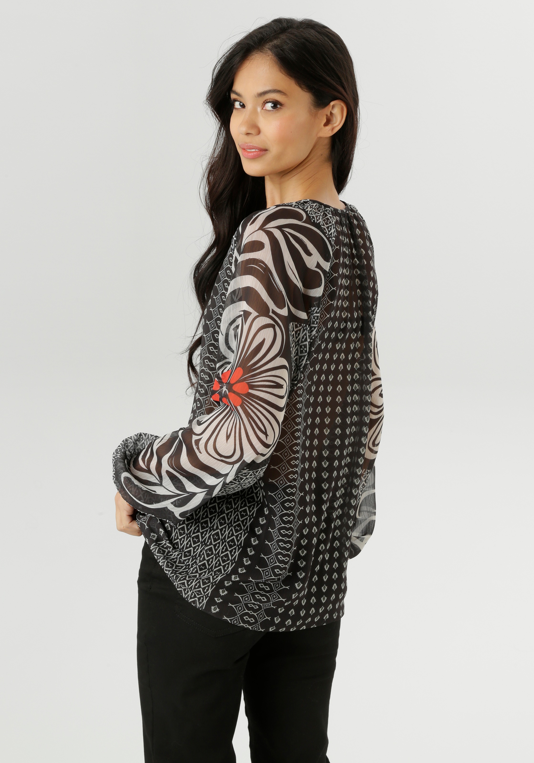 Aniston SELECTED Chiffonbluse aus transparentem Chiffon günstig online kaufen