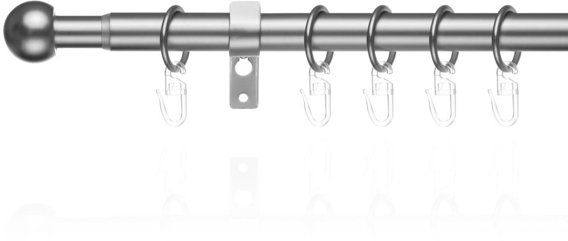 LICHTBLICK ORIGINAL Gardinenstange »Gardinenstange Kugel, 20 mm, ausziehbar, 1 läufig 130 - 240 cm«, 1 läufig-läufig, ausziehbar, Einläufige Vorhangstange mit Ringen für Gardinen und Stores.