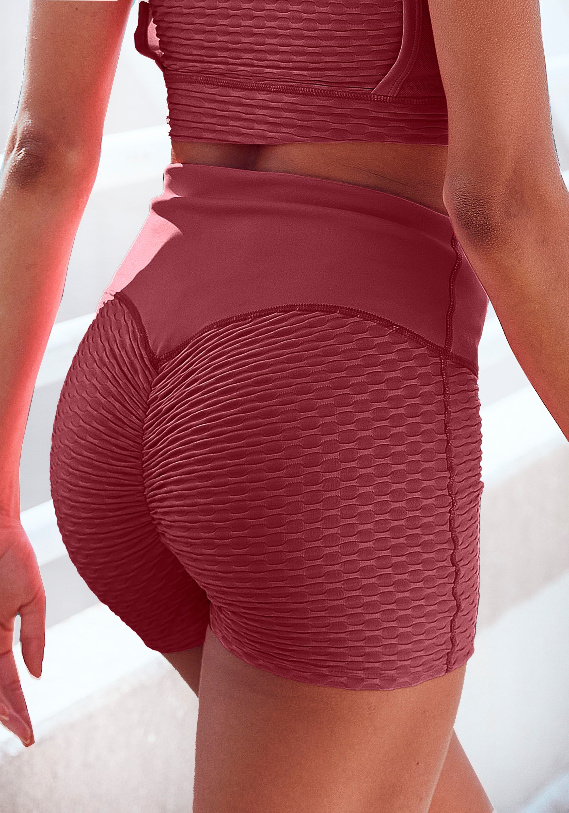Vivance active Shorts "-Kurze Hose", mit breitem Bund und Wabenoptik