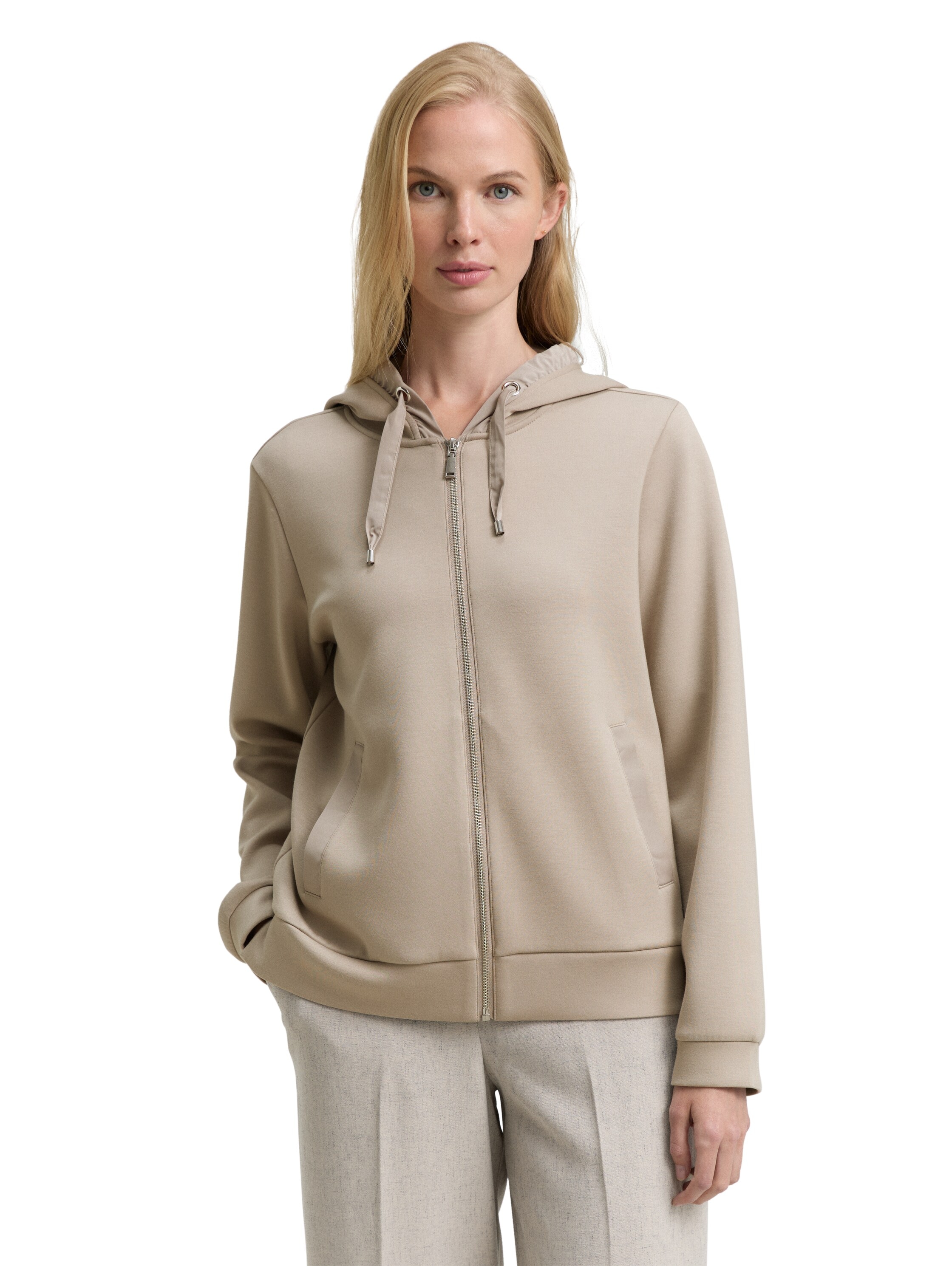TOM TAILOR Kapuzensweatjacke, mit Viskose und Stretch günstig online kaufen