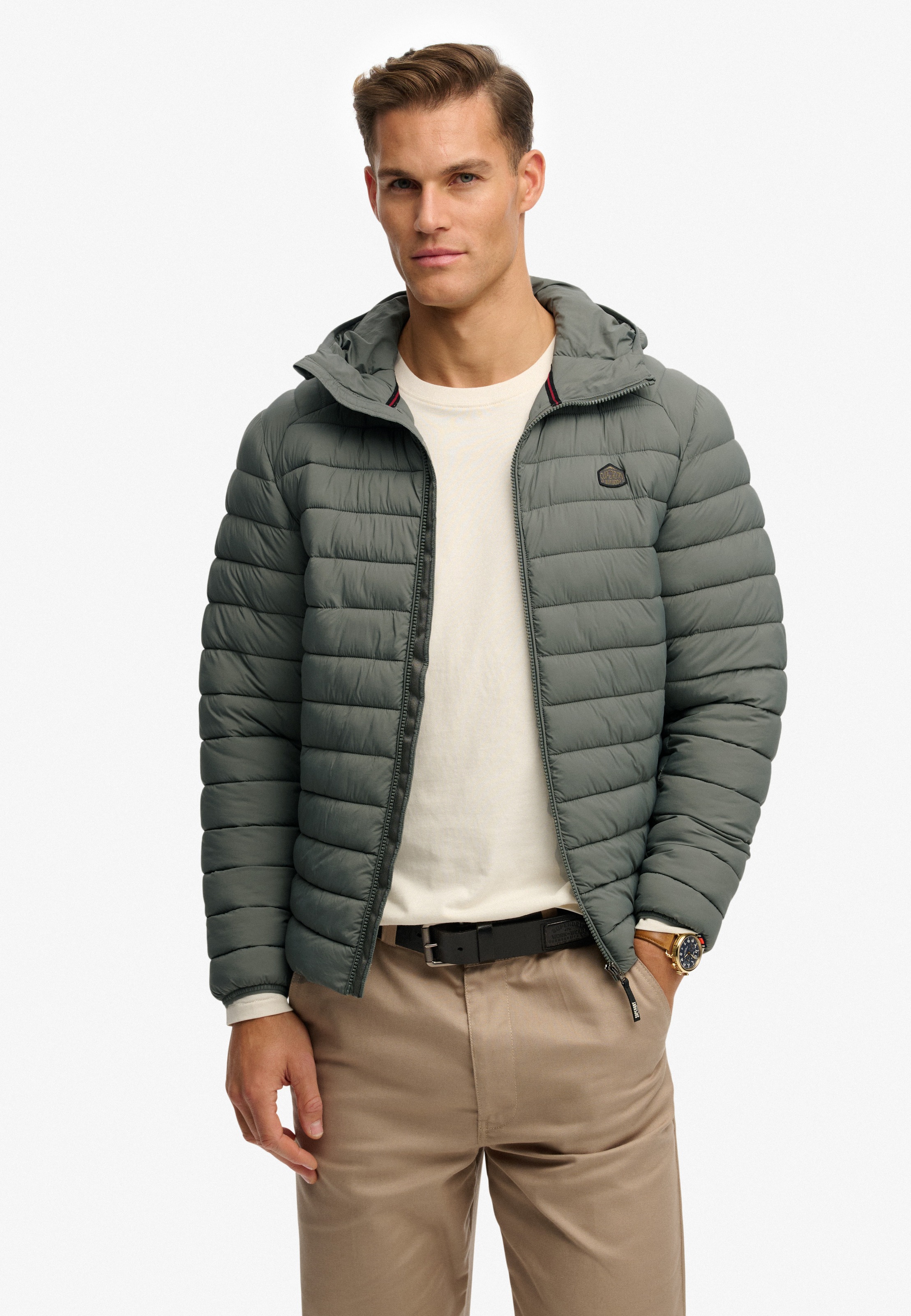 Superdry Steppjacke "Hooded Fuji Lite Jacket" mit Kapuze slim fit Form, mit günstig online kaufen
