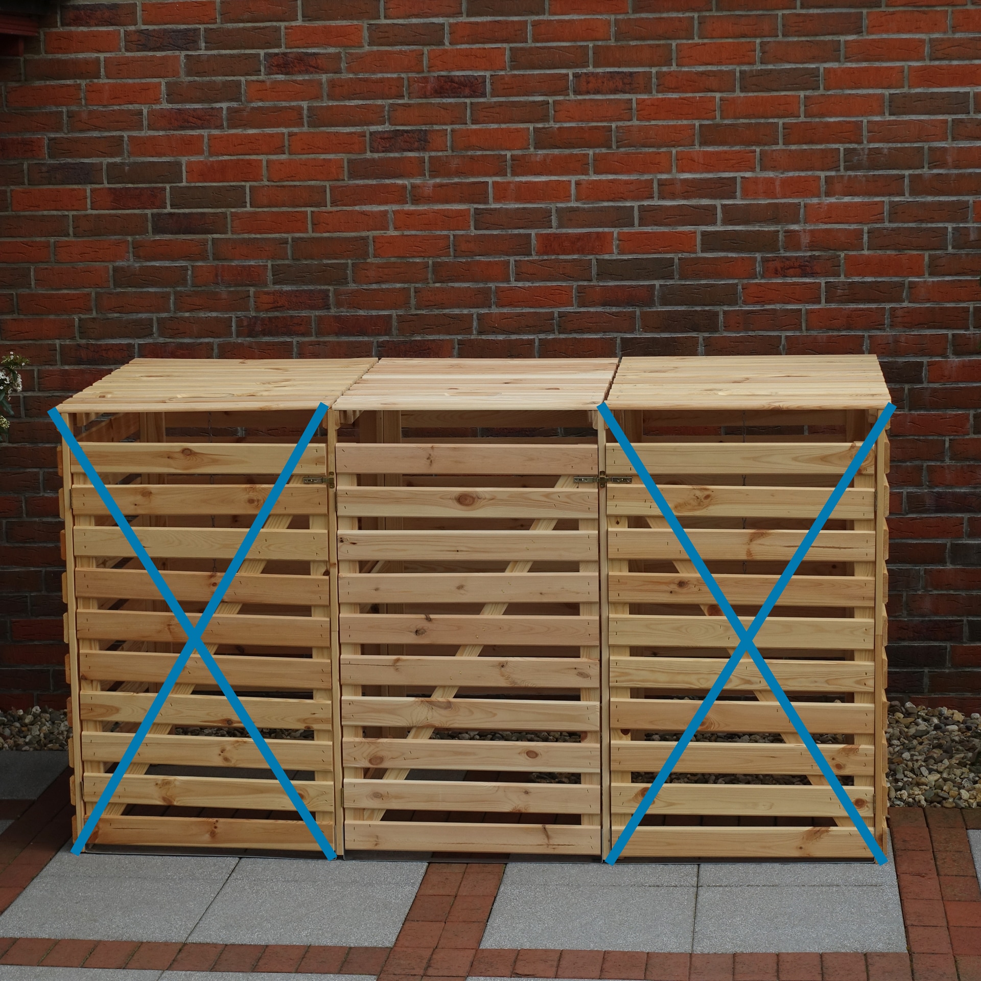 promadino Mülltonnenbox »Vario V Erweiterung« besonders robust aus zertifiziertem Kiefernholz gefertigt