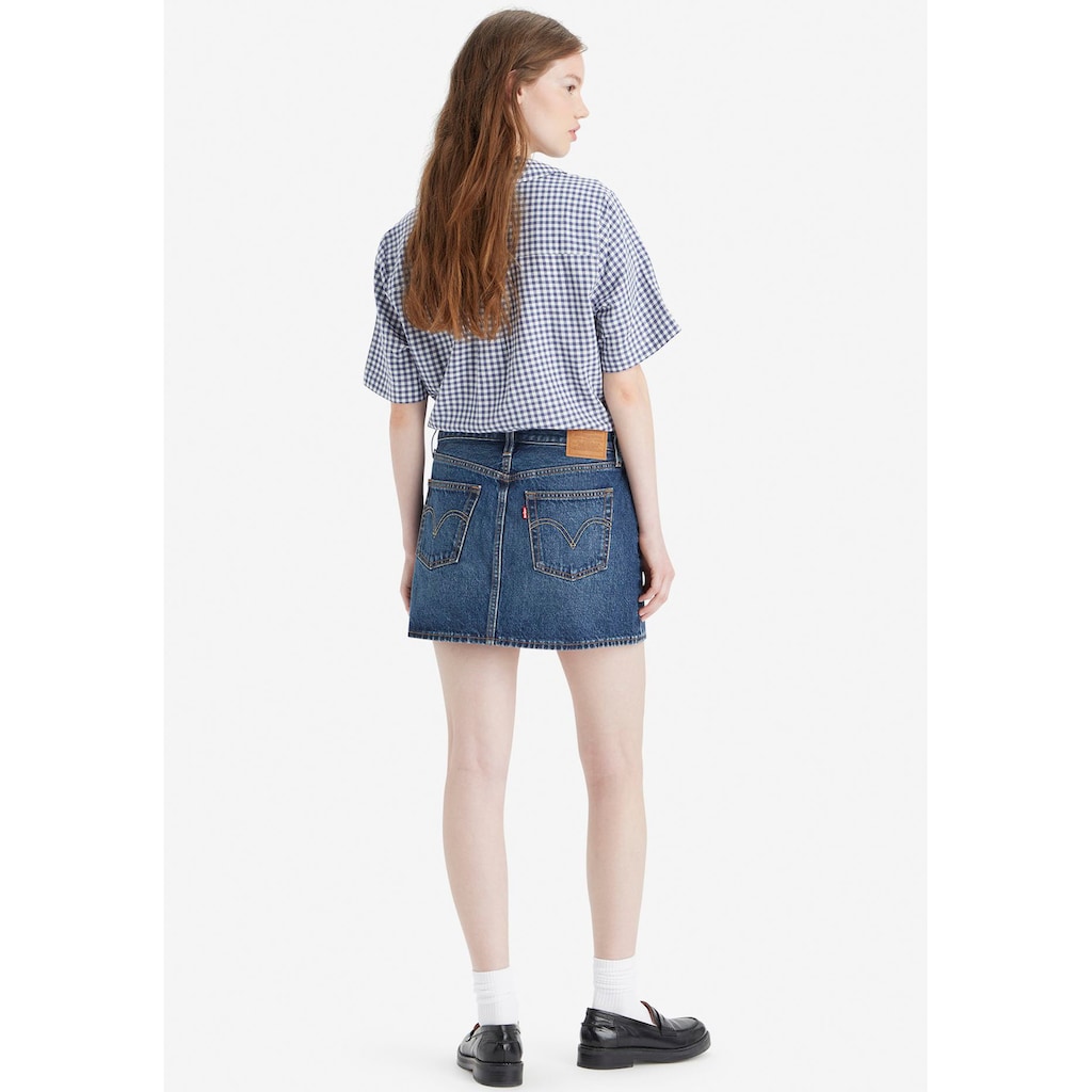 Levi's® Jeansrock »ICON SKIRT«, mit Used-Effekten und ausgefransten Kanten