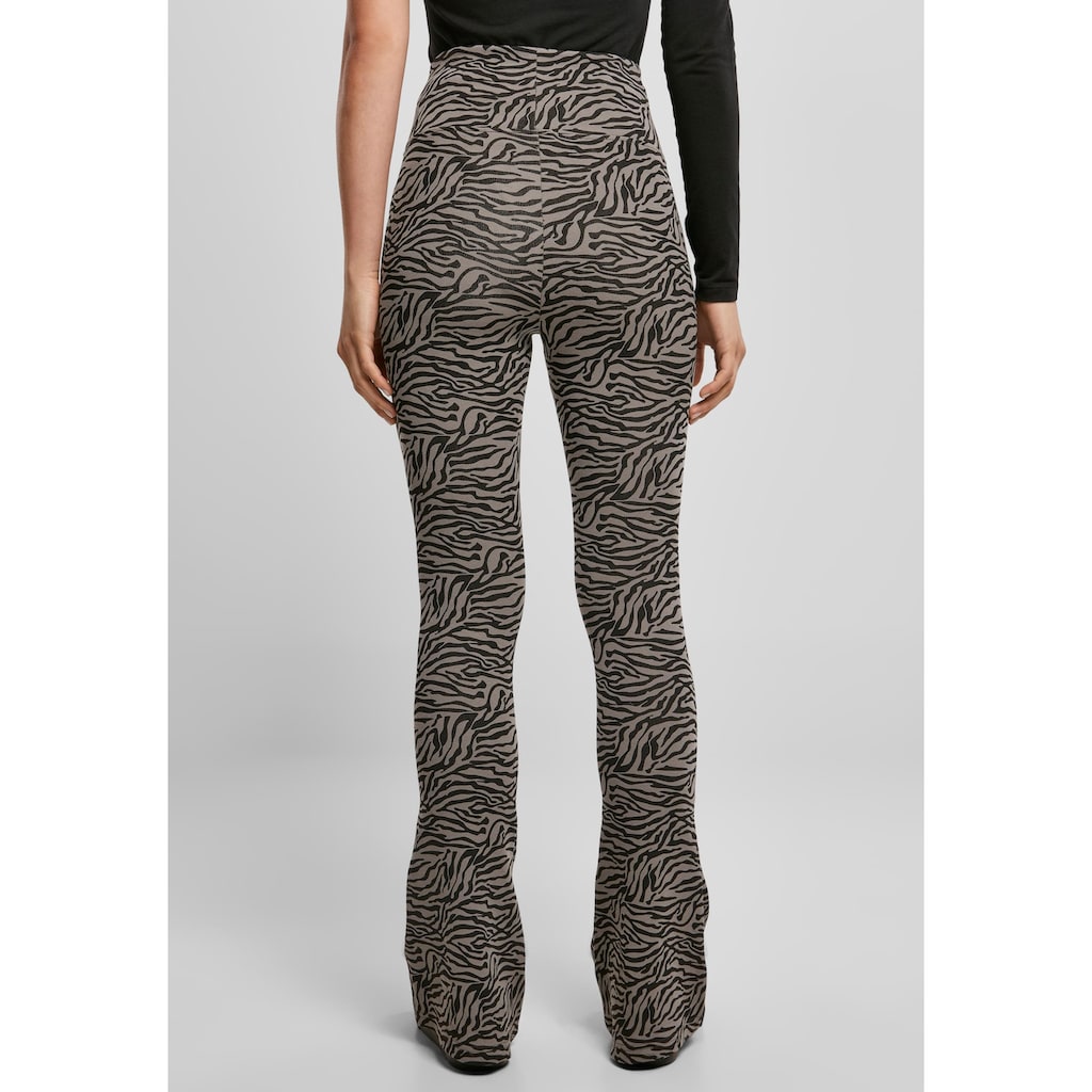 URBAN CLASSICS Leggings »Urban Classics Damen Ladies High Waist Zebra Boot Cut Leggings«, (1 tlg.)