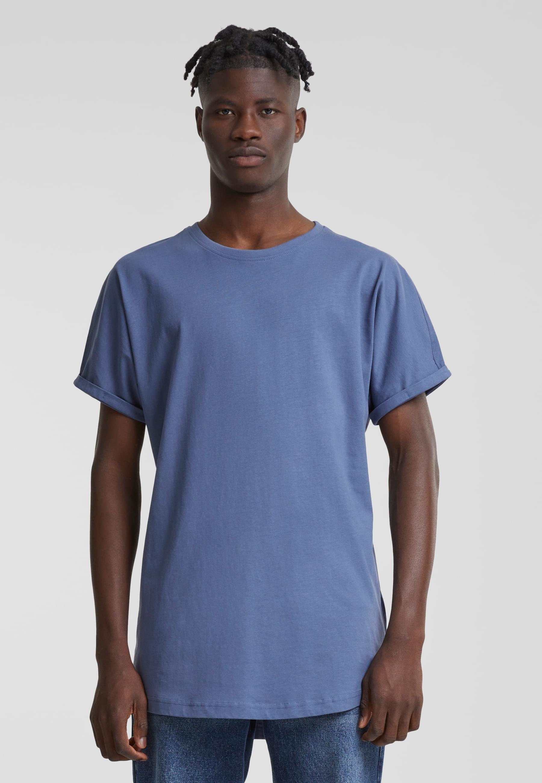 URBAN CLASSICS T-Shirt »Urban Classics Herren Long Shaped Turnup Tee«, (1 tlg.)