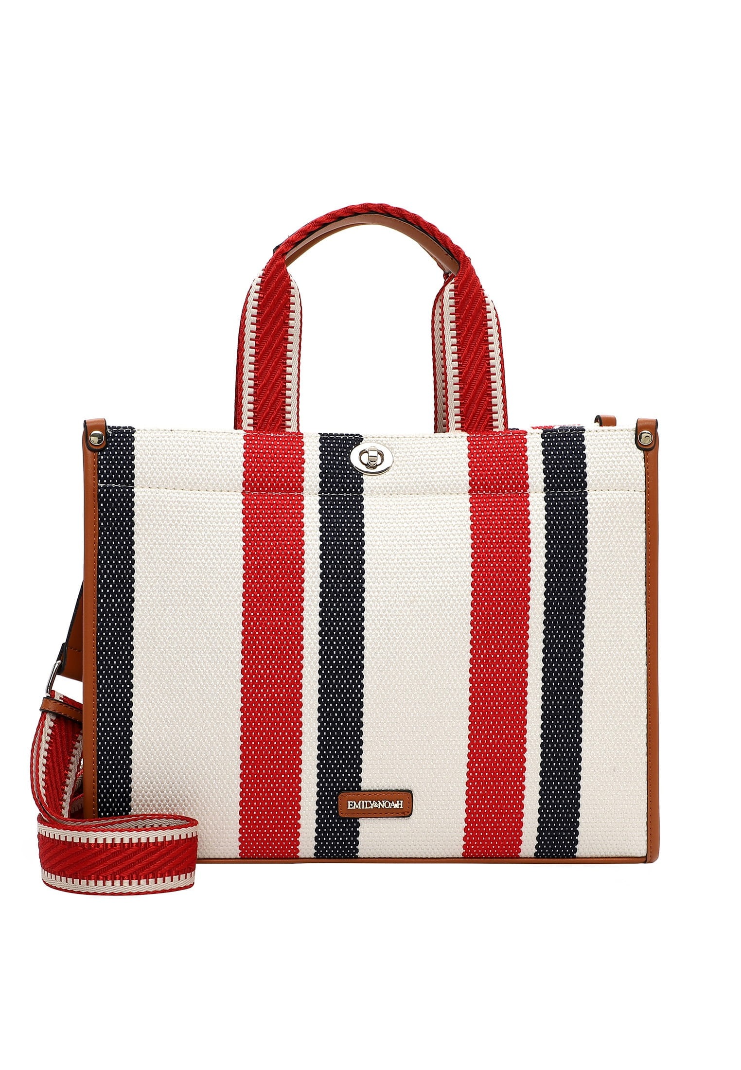 Shopper EMILY & NOAH "Shopper E&N Jasmin", Damen, Gr. B/H/T: 36cm x 27cm x 14cm 0, rot (rot 600), Polyester, Taschen Shopper