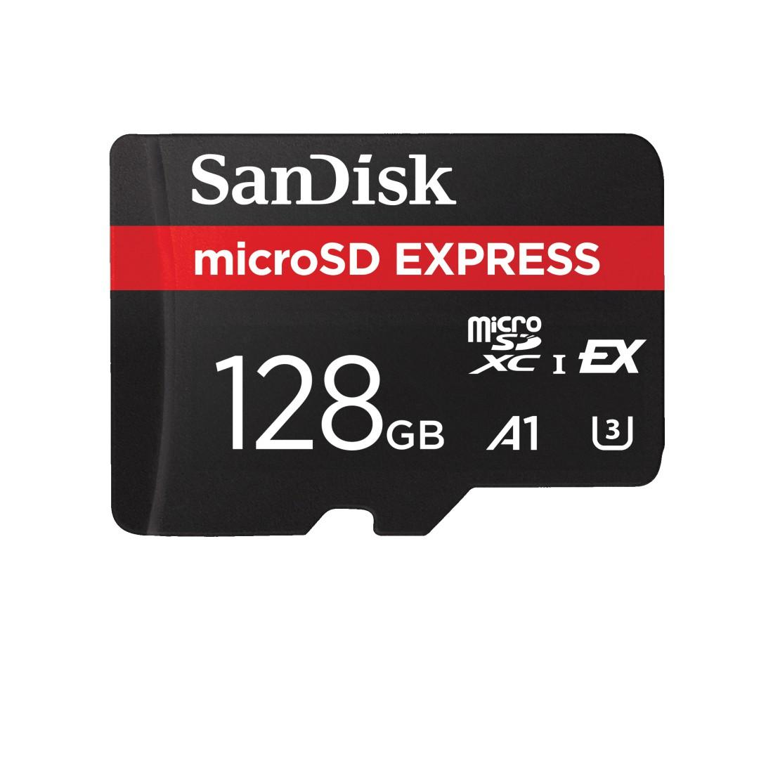 SANDISK Speicherkarte "microSDXC Express funktioniert mit Nintendo Switch 2", 128 GB, schwarz, Speicherkarten
