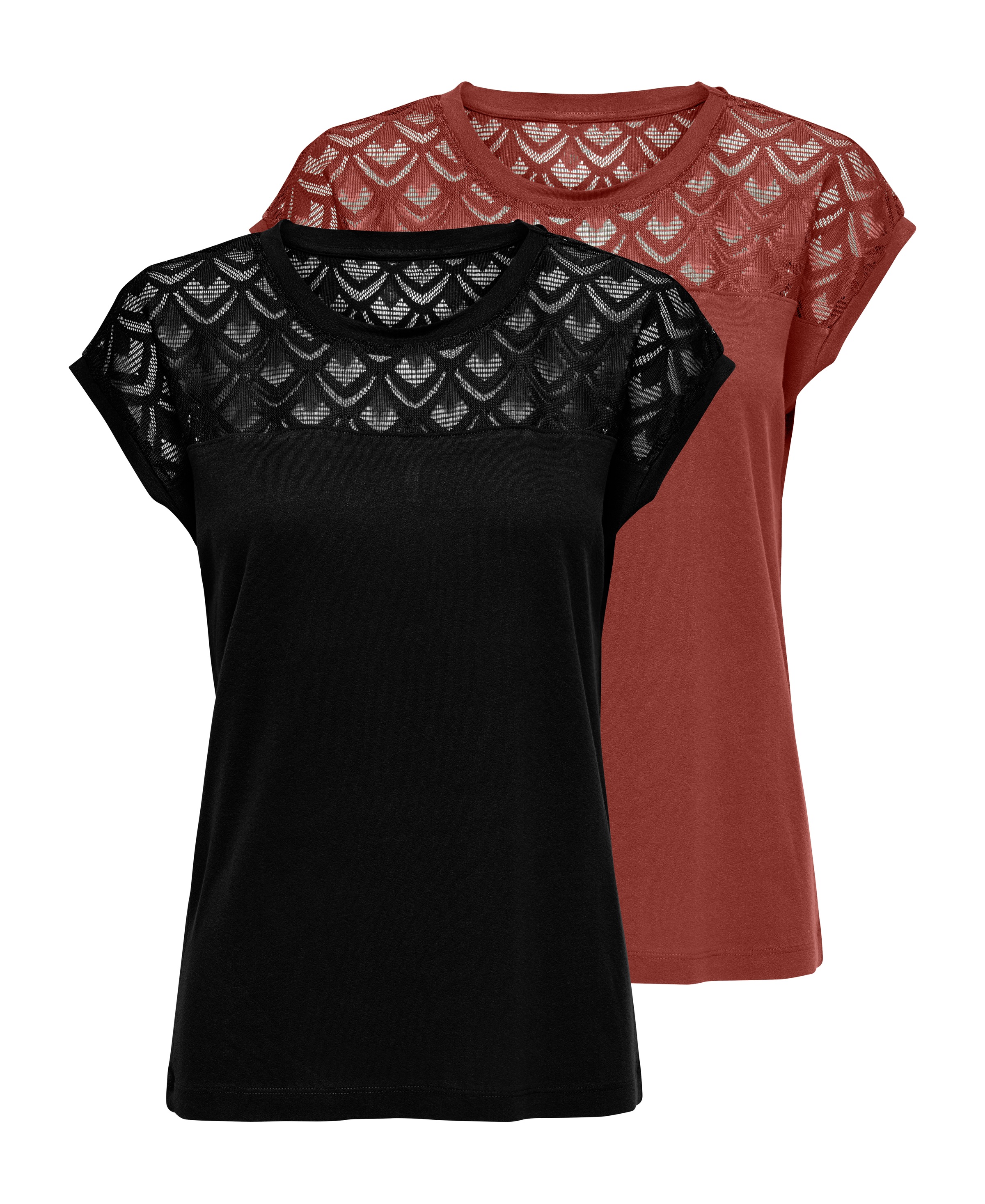 ONLY Kurzarmshirt "ONLNICOLE LIFE S/S MIX TOP 2 PACK CS JRS" Packung, 2er-P günstig online kaufen