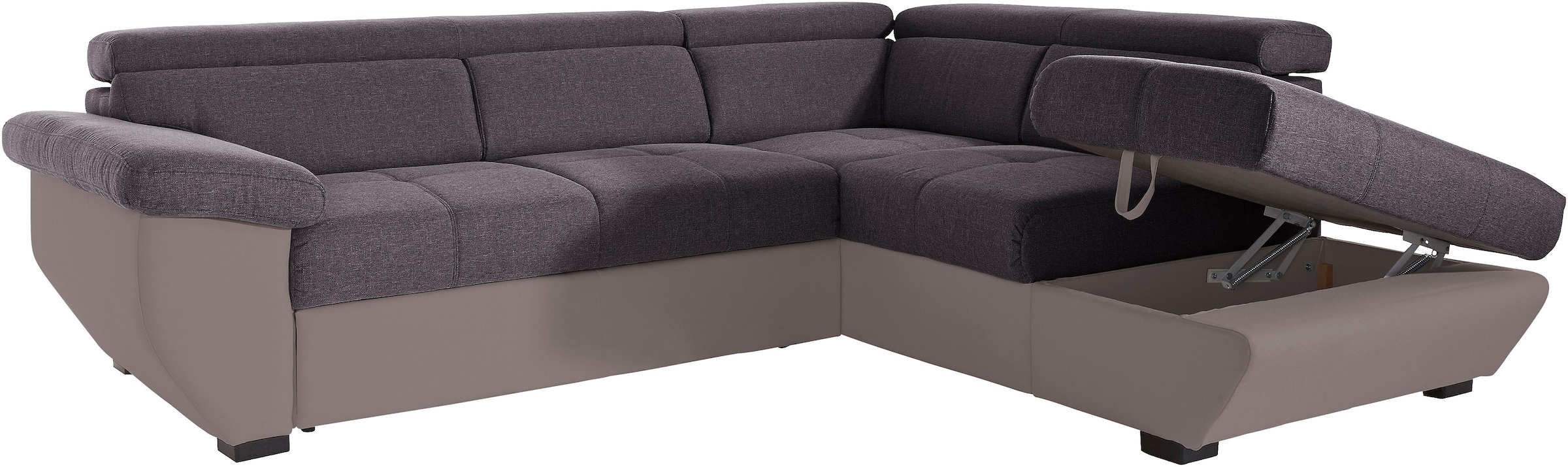 COTTA Ecksofa »Speedway L-Form«, mit Kopfteilverstellung, wahlweise mit Bettfunktion & Bettkasten