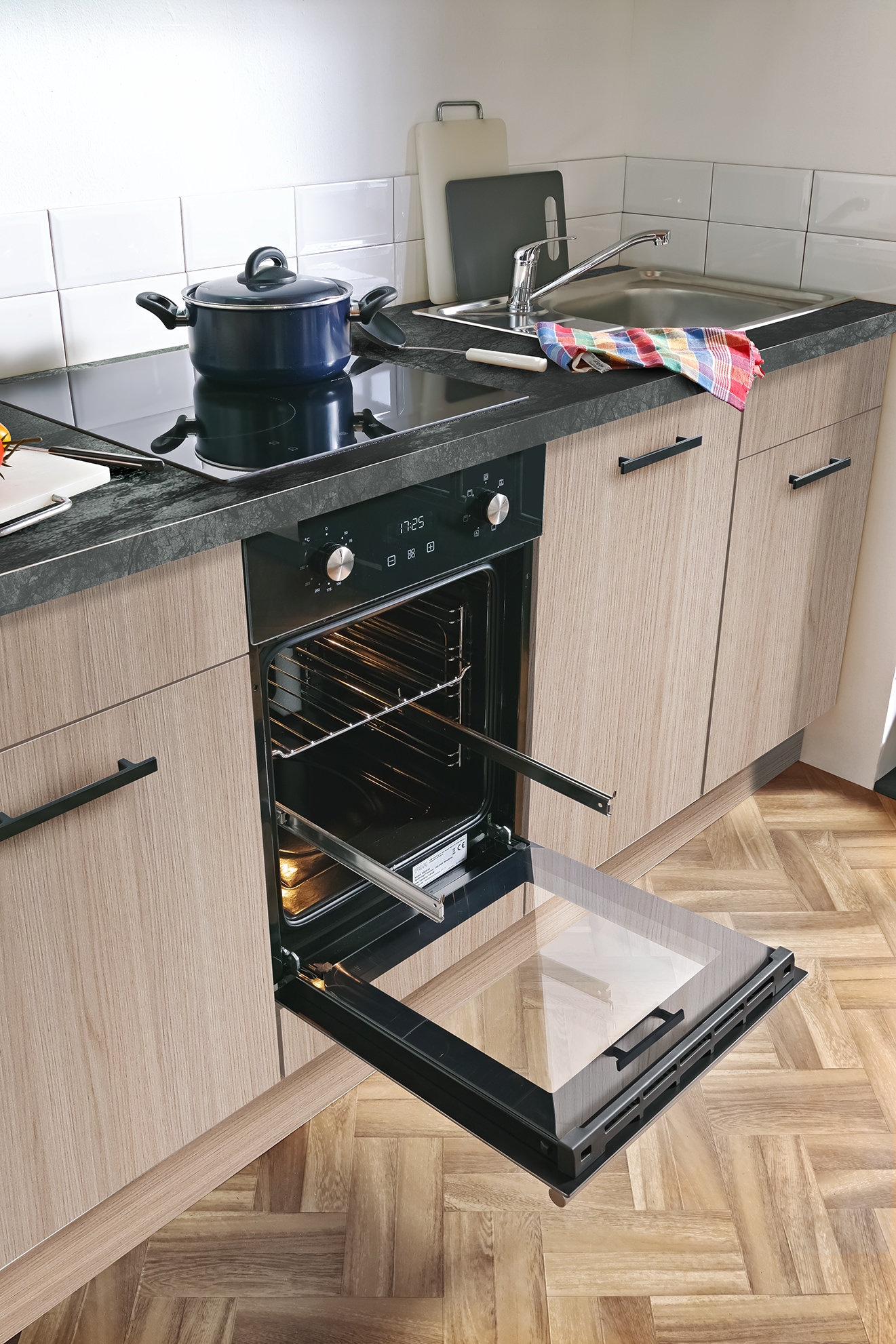 wiho Küchen Küchenzeile »Fortyfive, Breite 180 cm,« Soft-Close-Funktion in Schubkästen & Auszügen, höhenverstellbare Füße
