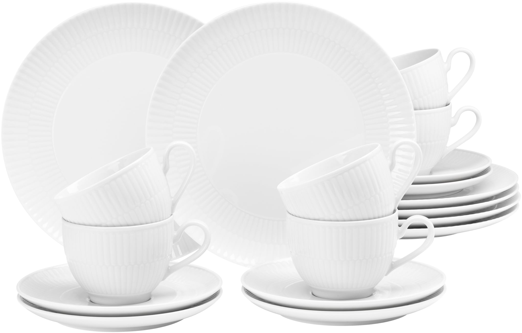 Seltmann Weiden Kaffeeservice "Geschirr-Set, 18 Teile, Amina", (Set, 18 tlg., 6x Kaffeeobertasse, 6x Kombi-Untertasse, 6