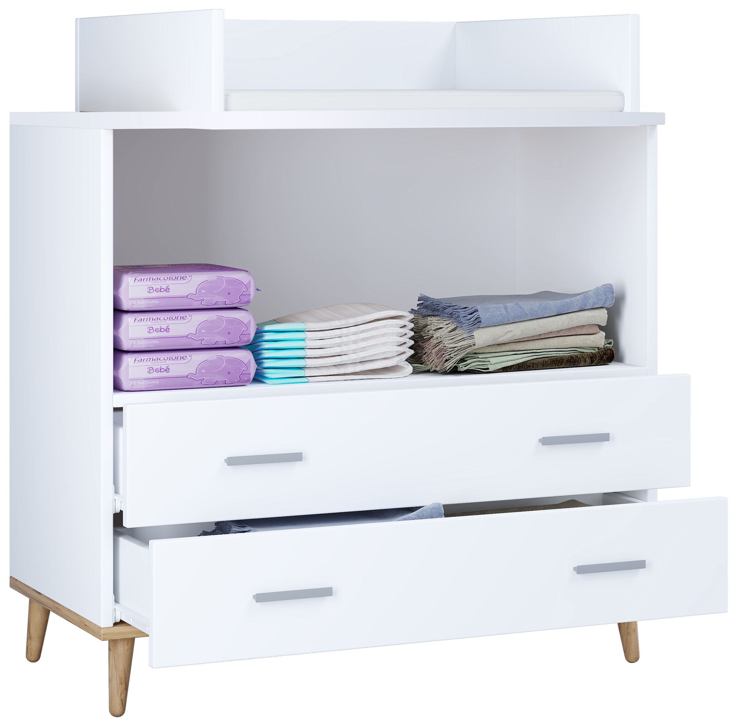 Wickelkommode VCM, B:80cm T:49cm, braun, Schränke, "Wickelkommode Wickeltisch Wickelregal Lindas"