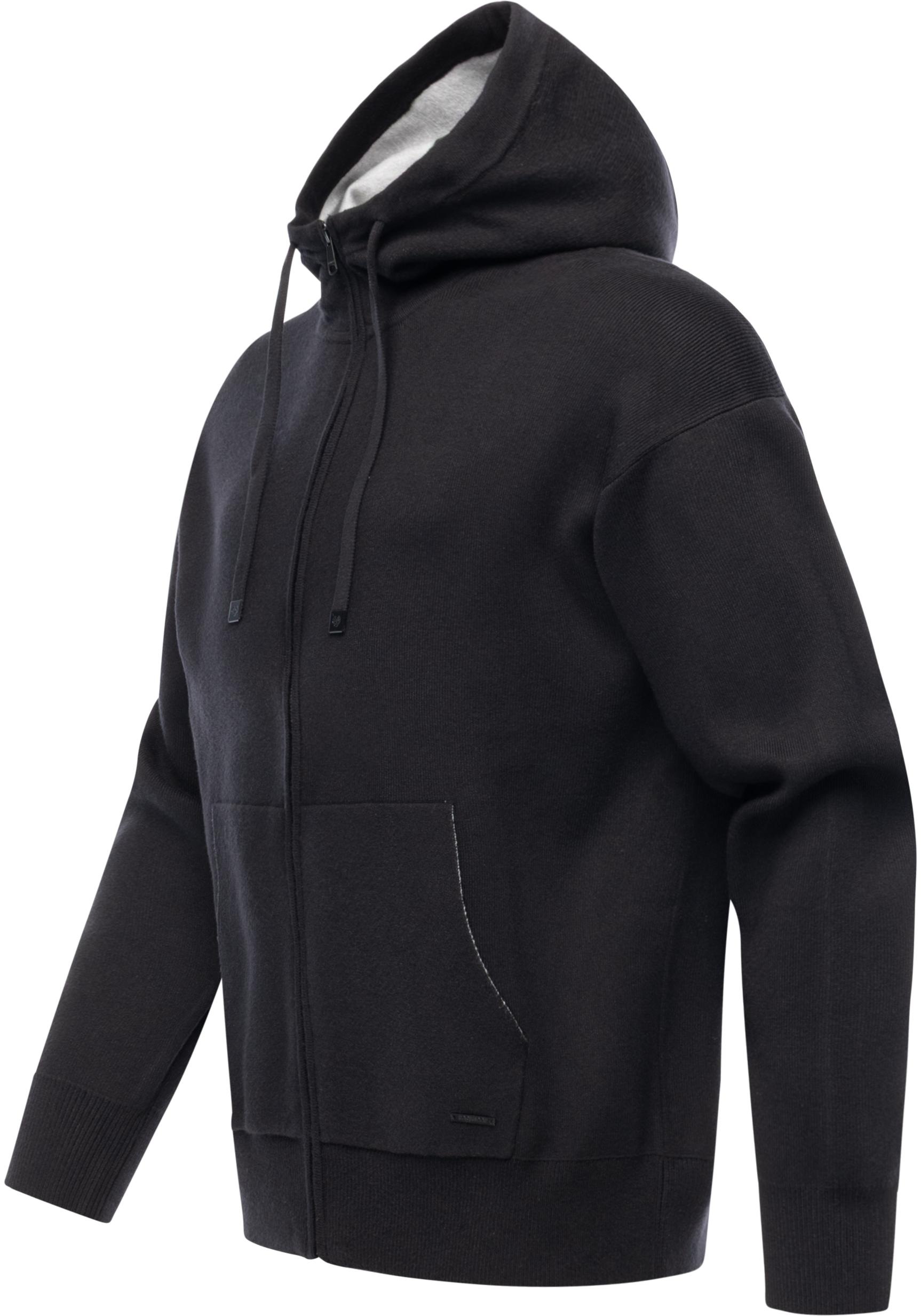 Ragwear Kapuzensweatjacke "Raggan Zip" Zipper aus Rippstrick mit großer Kap günstig online kaufen
