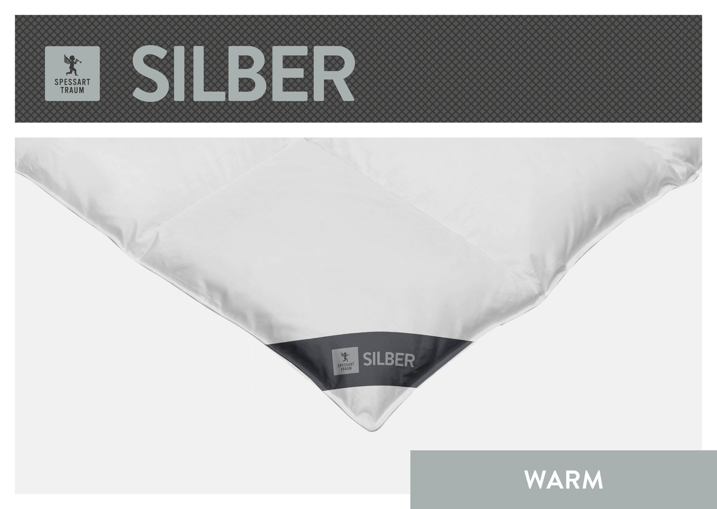 SPESSARTTRAUM Daunenbettdecke "Silber" warm Füllung 100Daunen 1 Stk. tlg. h günstig online kaufen