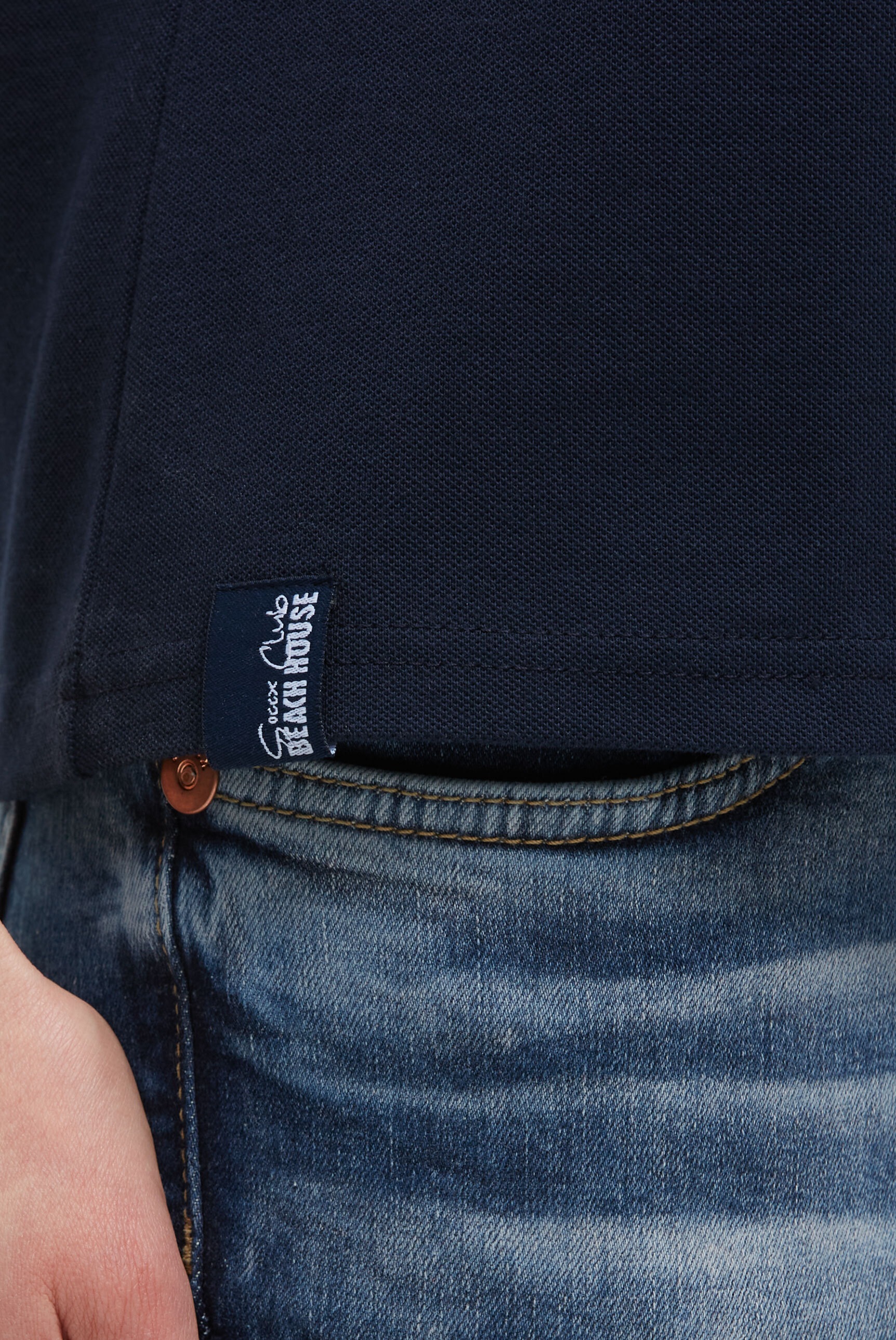 SOCCX Poloshirt mit Puff-Print