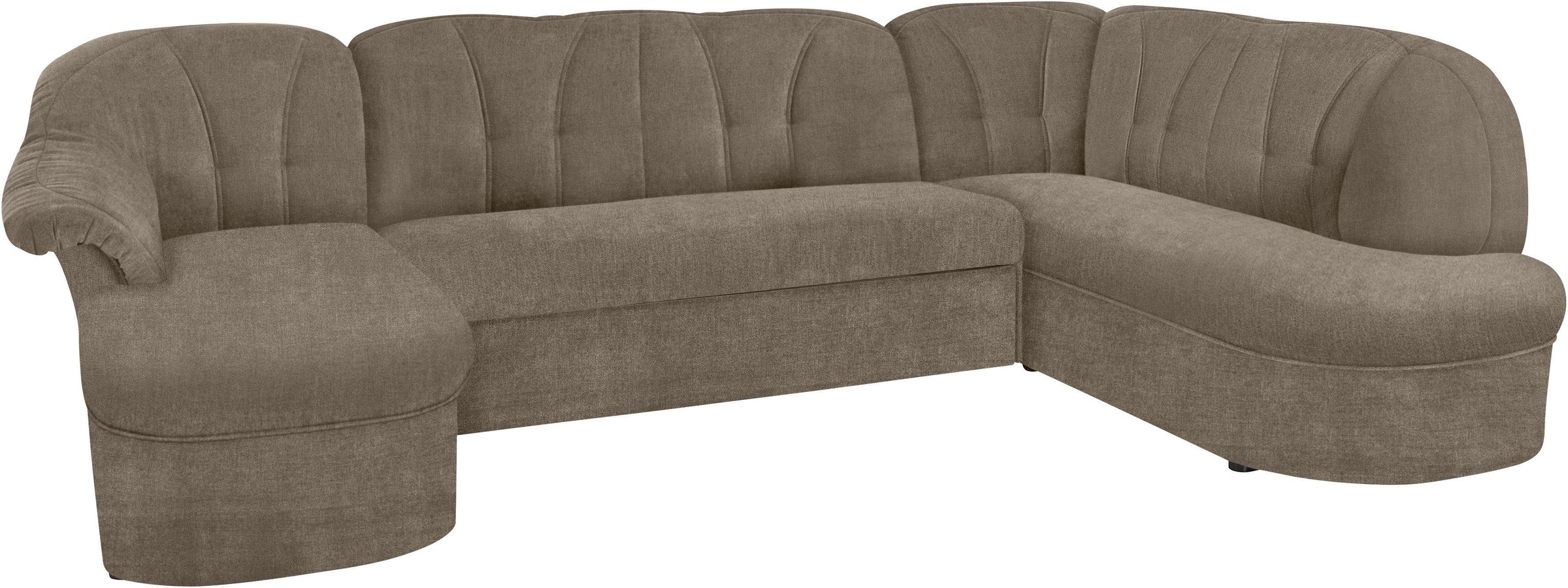 DOMO collection Wohnlandschaft "Pegnitz, zeitlos&modern, elegante Rückensteppung, Breite 292cm, U-Form" wahlweise mit Bettfunktion