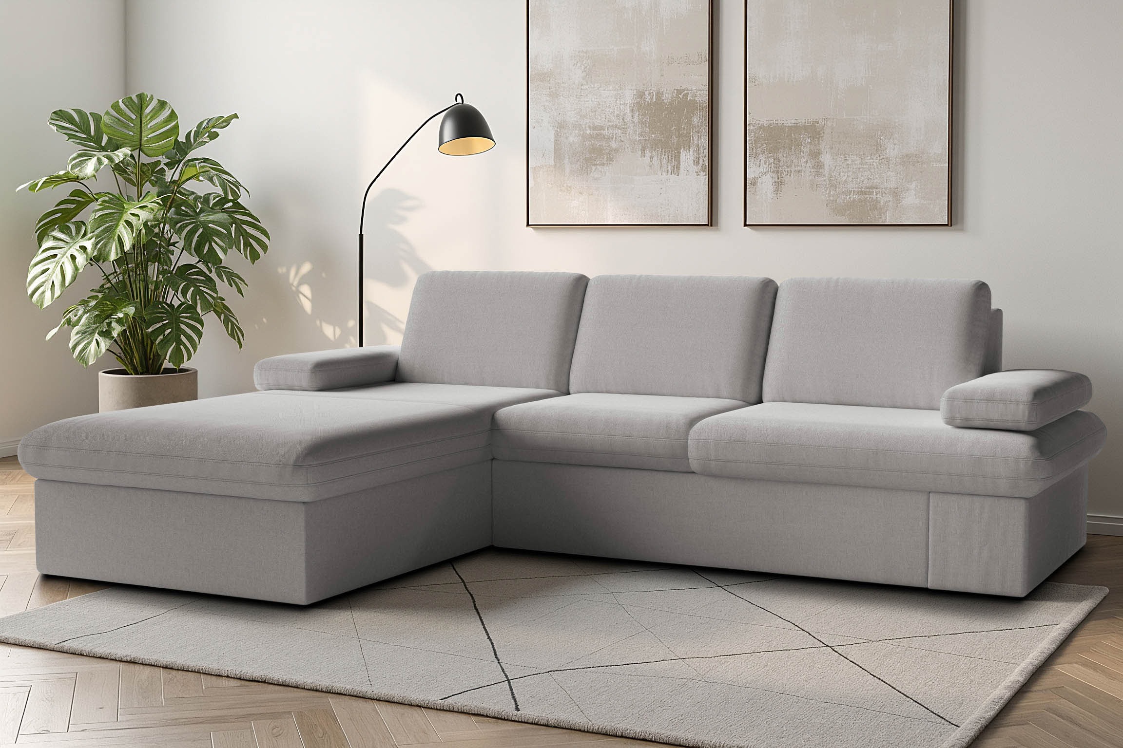 sit&more Ecksofa "Moreno L-Form, B: 247 cm" mit Armteilverstellung, optional Schlaffunktion