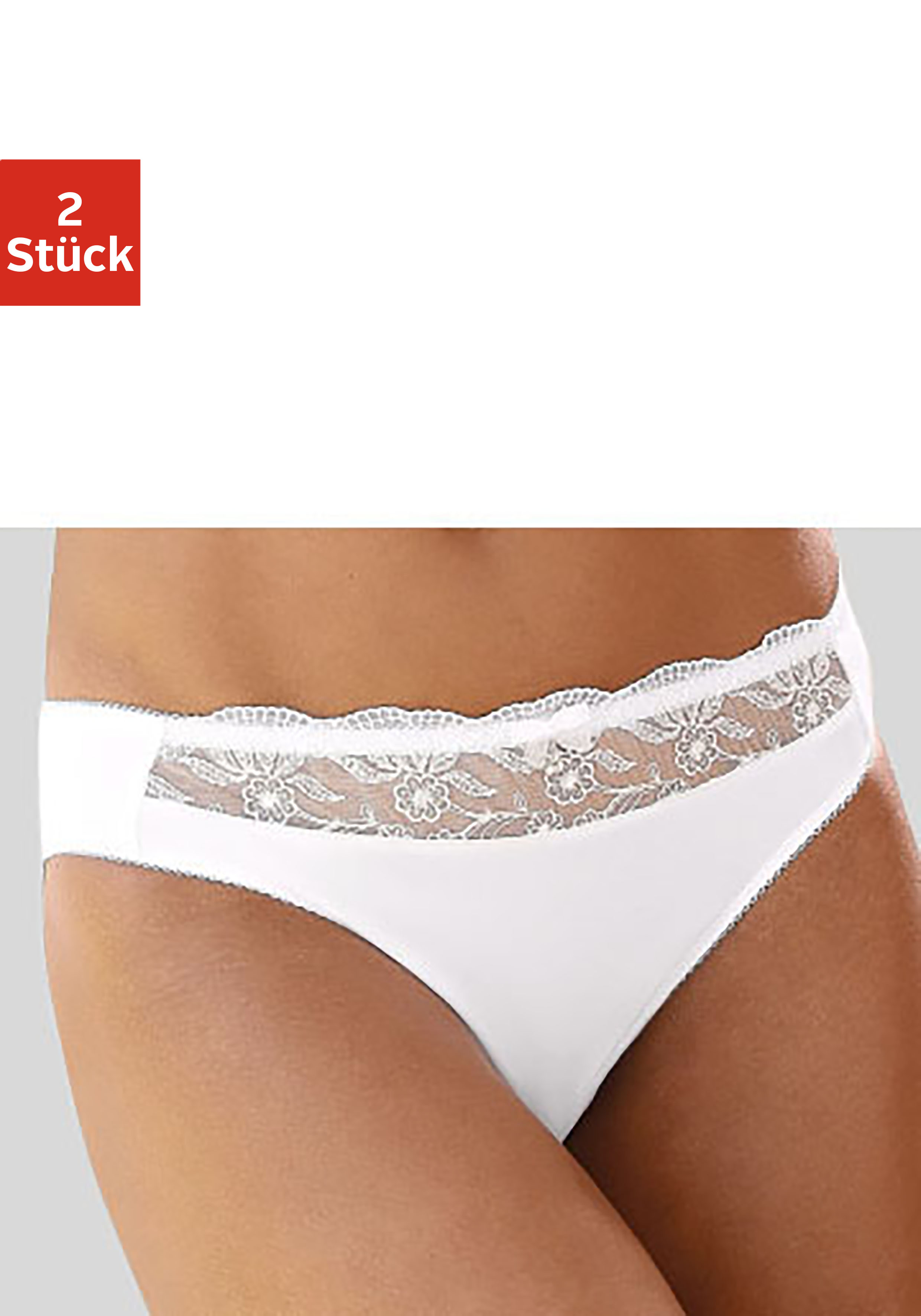 Nuance by Lascana Slip Packung, mit schöner Stickereispitze, als Dessous-Set kombinierbar