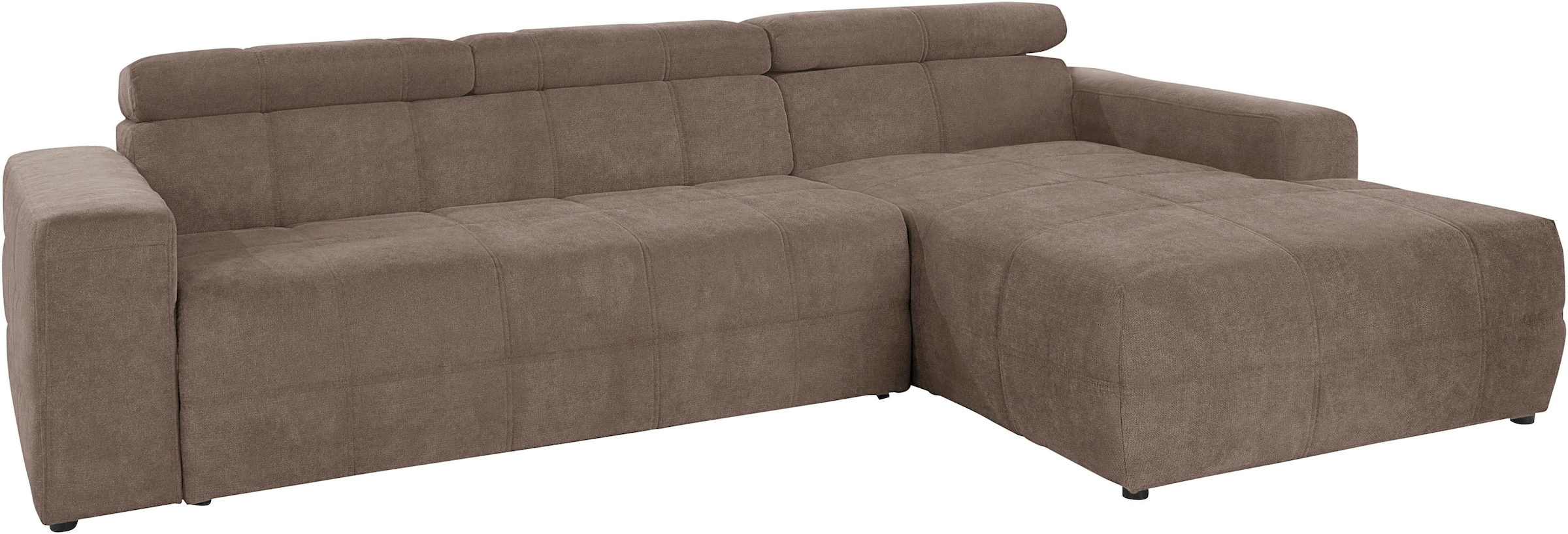 DOMO collection Ecksofa »Brandon große Ausführung B/T/H: 289/177/80 cm, auch in Leder und Cord«, mit Kopfteilverstellung, wahlweise Sitztiefenverstellung, L-Form