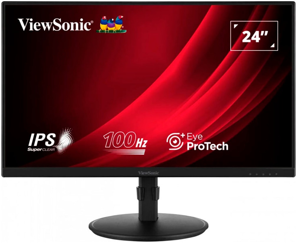 VIEWSONIC LED-Monitor "VS19713(VG2408A-MHD)", B:54,2cm H:32,3cm T:4,4cm, schwarz, Monitore