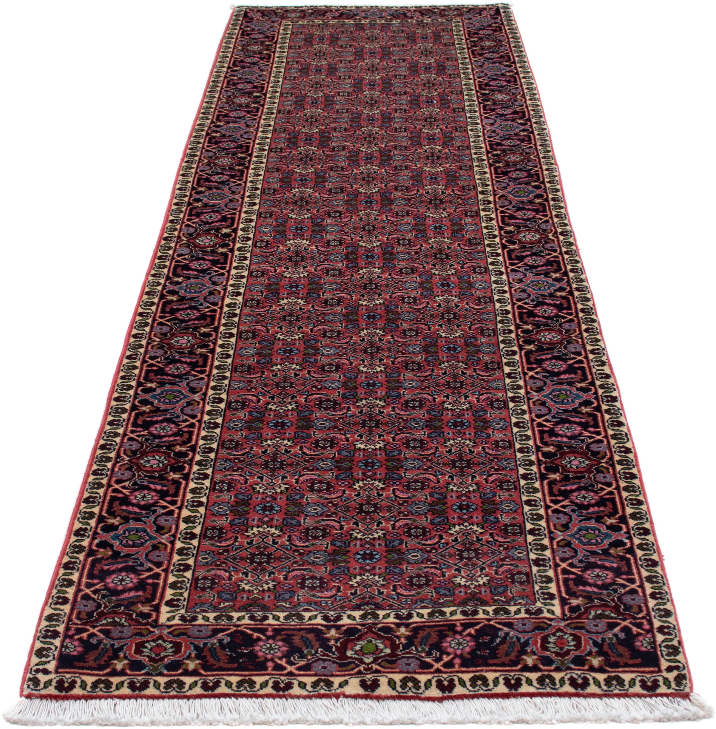 morgenland Orientteppich "Perser - Bidjar - 294 x 84 cm - dunkelrot", rechteckig, 15 mm Höhe, Wohnzimmer, Handgeknüpft, 