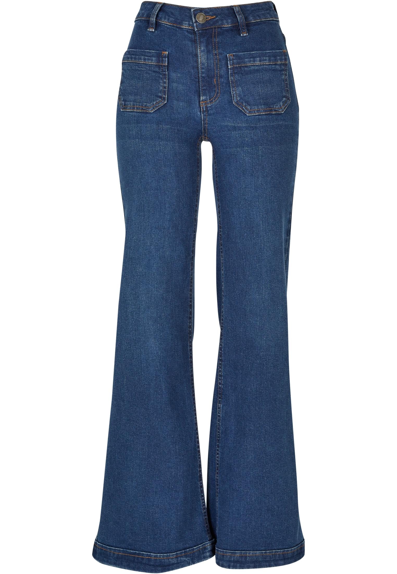 Bequeme Jeans »Urban Classics Damen Ladies Vintage Flared Denim Pants«, (1 tlg.)