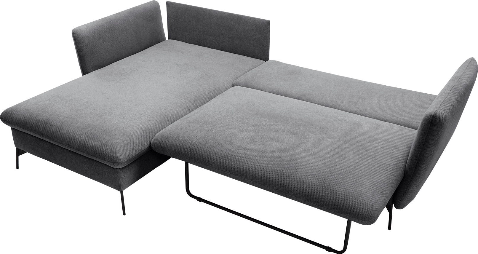 andas Ecksofa »LIVORNO,258 cm, L-Form,«, Schlaffunktion u. Bettkasten (139/224cm), Samt, Struktur, Webstoff