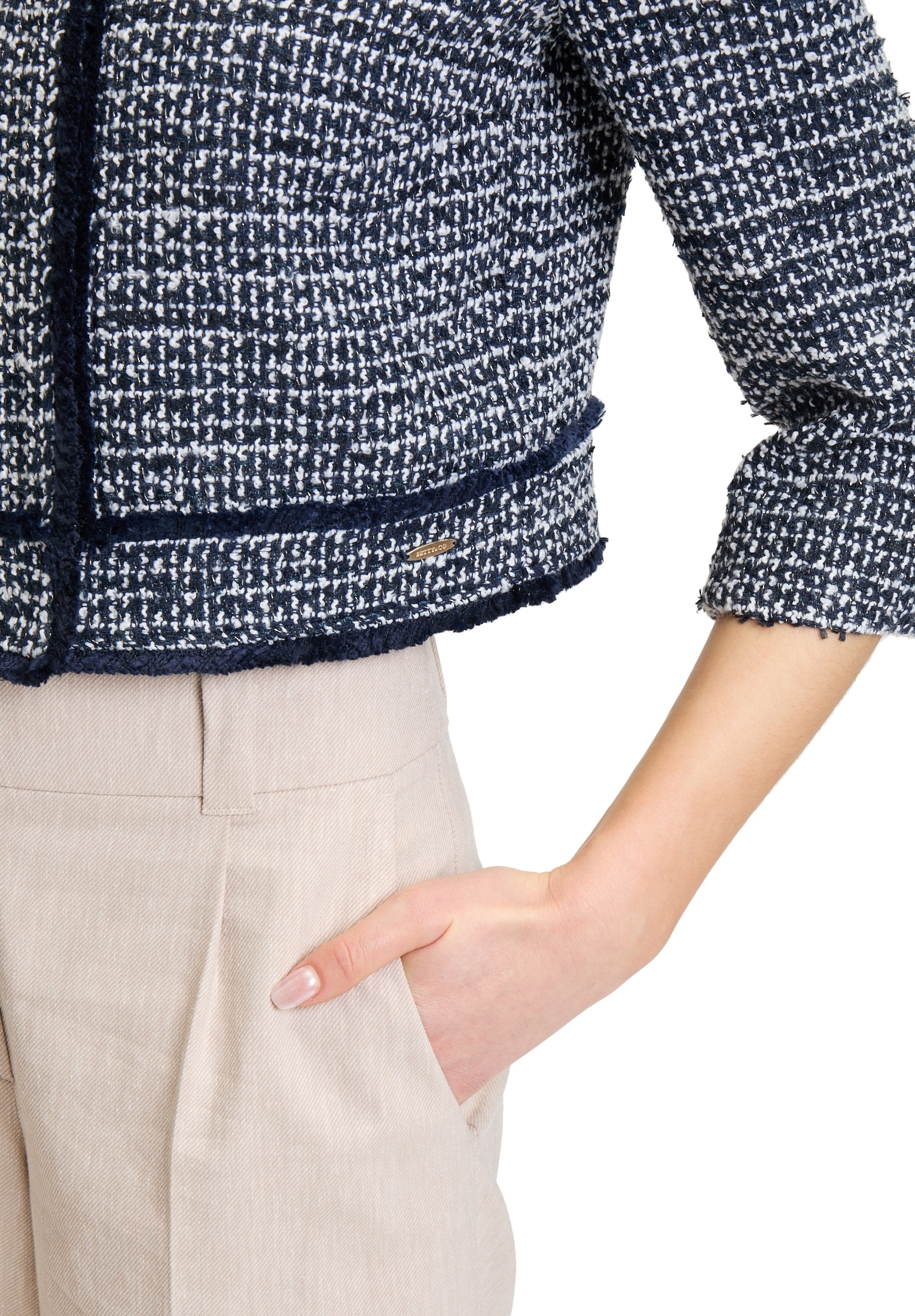 Betty&Co Jackenblazer »Betty & Co Bolero-Jacke mit aufgesetzten Taschen«, Material