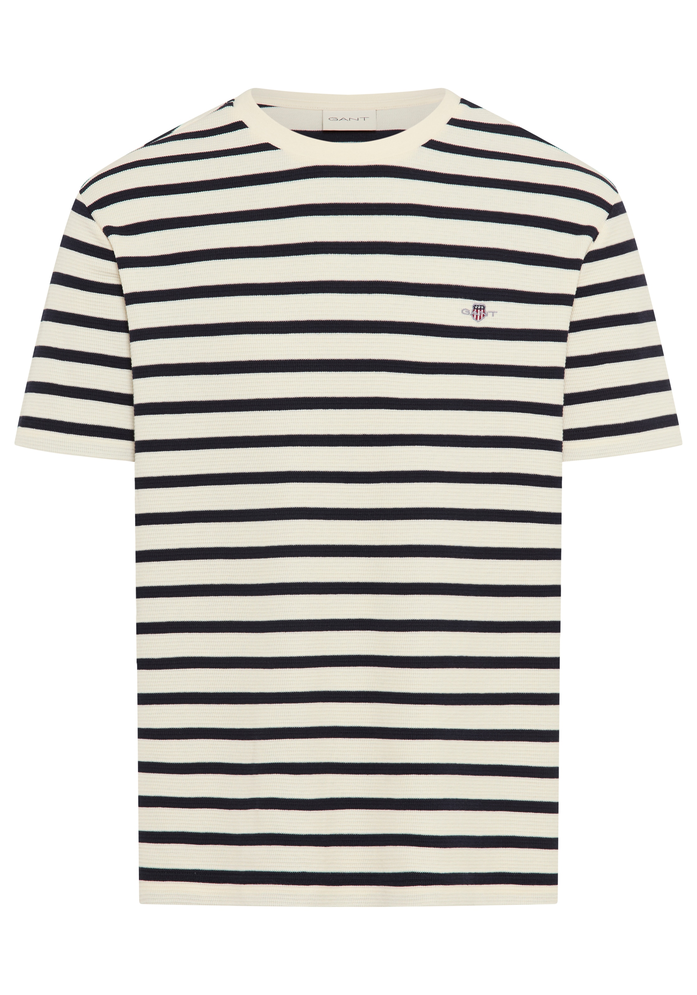 Gant T-Shirt "WAFFLE STRIPE", mit Struktur, gestreift, regular fit, Rundhal günstig online kaufen