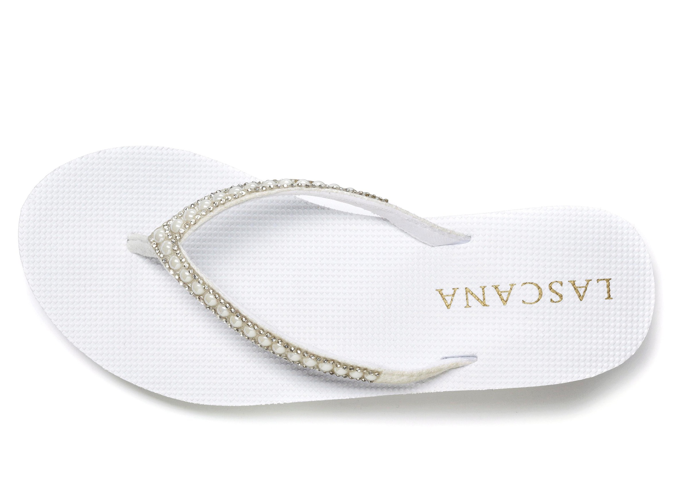 LASCANA Wedge Flip Flops White 42 3