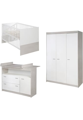 Babyzimmer-Komplettset »Julia«, (Set, 3 St., Kinderbett, Schrank, Wickelkommode)