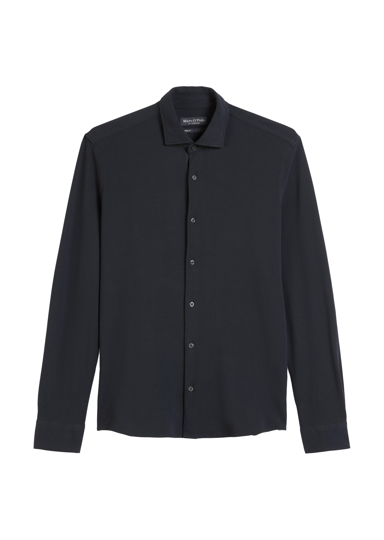 Marc O'Polo Langarmhemd, Shaped Fit, mit feiner Piqué-Struktur