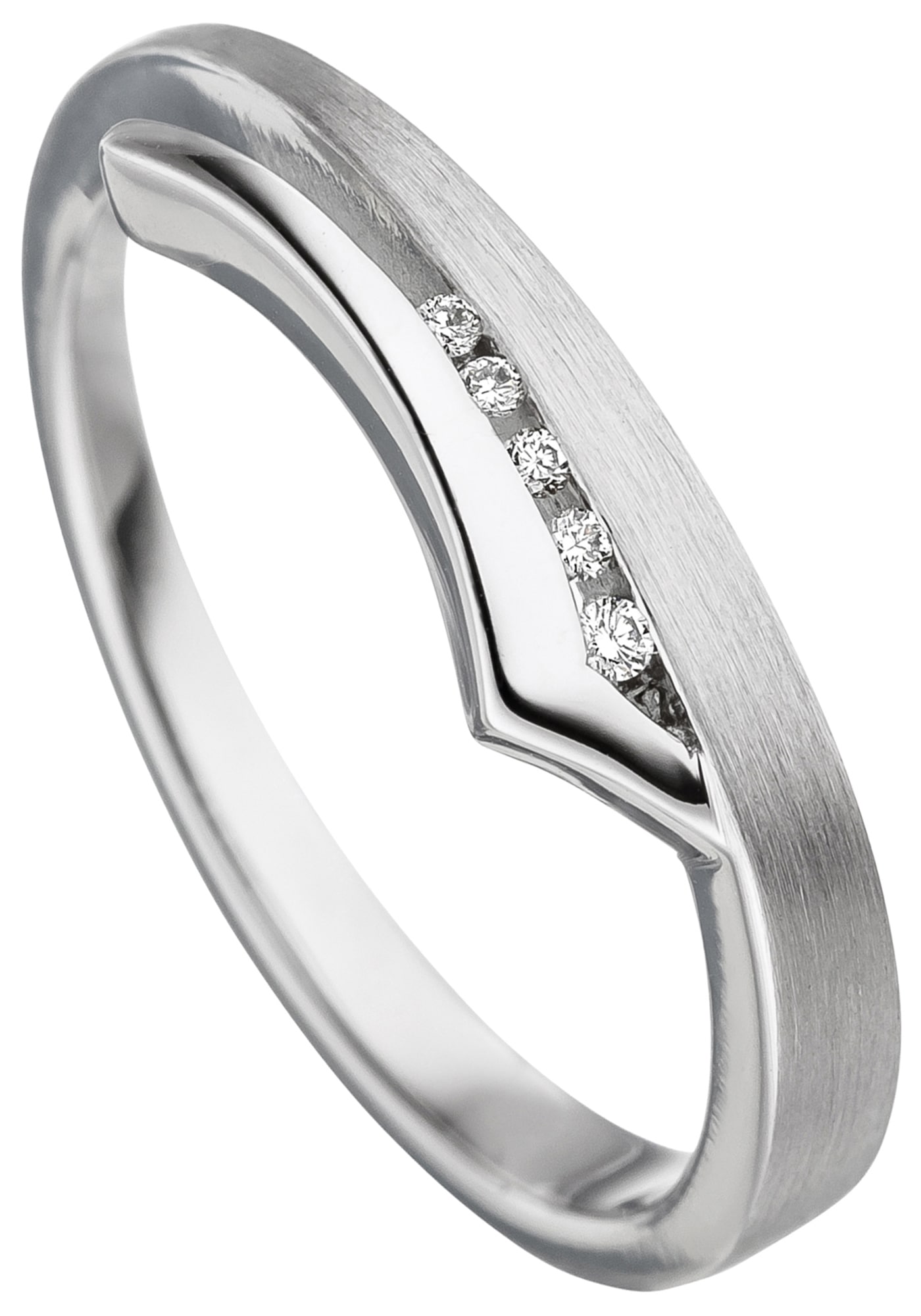 585 Fingerring Weißgold online | JOBO 5 bestellen BAUR »Ring Diamanten«, mit