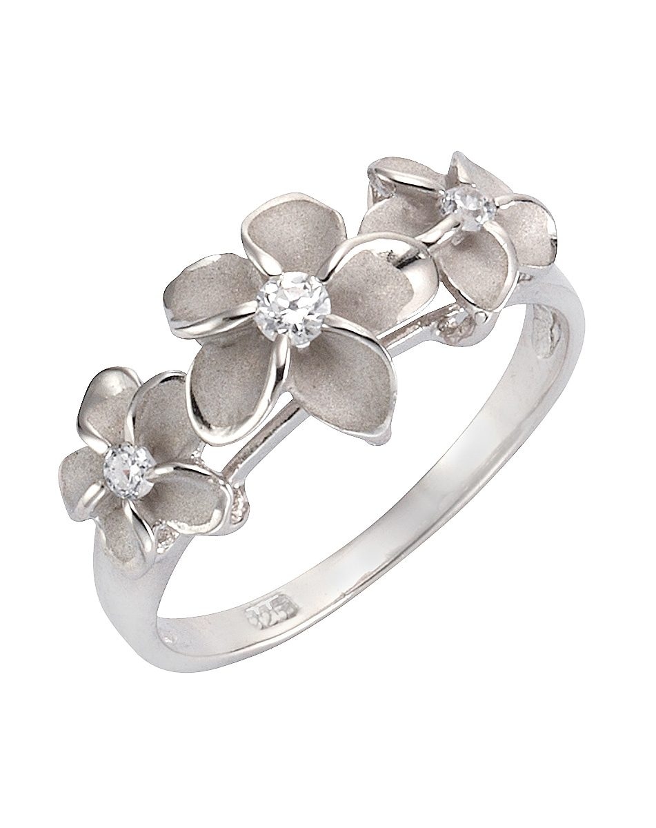 Fingerring »Schmuck Geschenk Silber 925 Silberring Blume/Blüte«, mit Zirkonia (synth.)