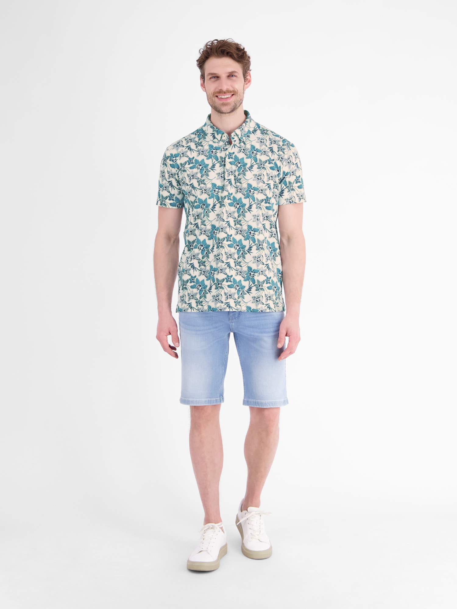 LERROS Poloshirt »Sommerliches Poloshirt mit angesagtem, floralem Printmuster«