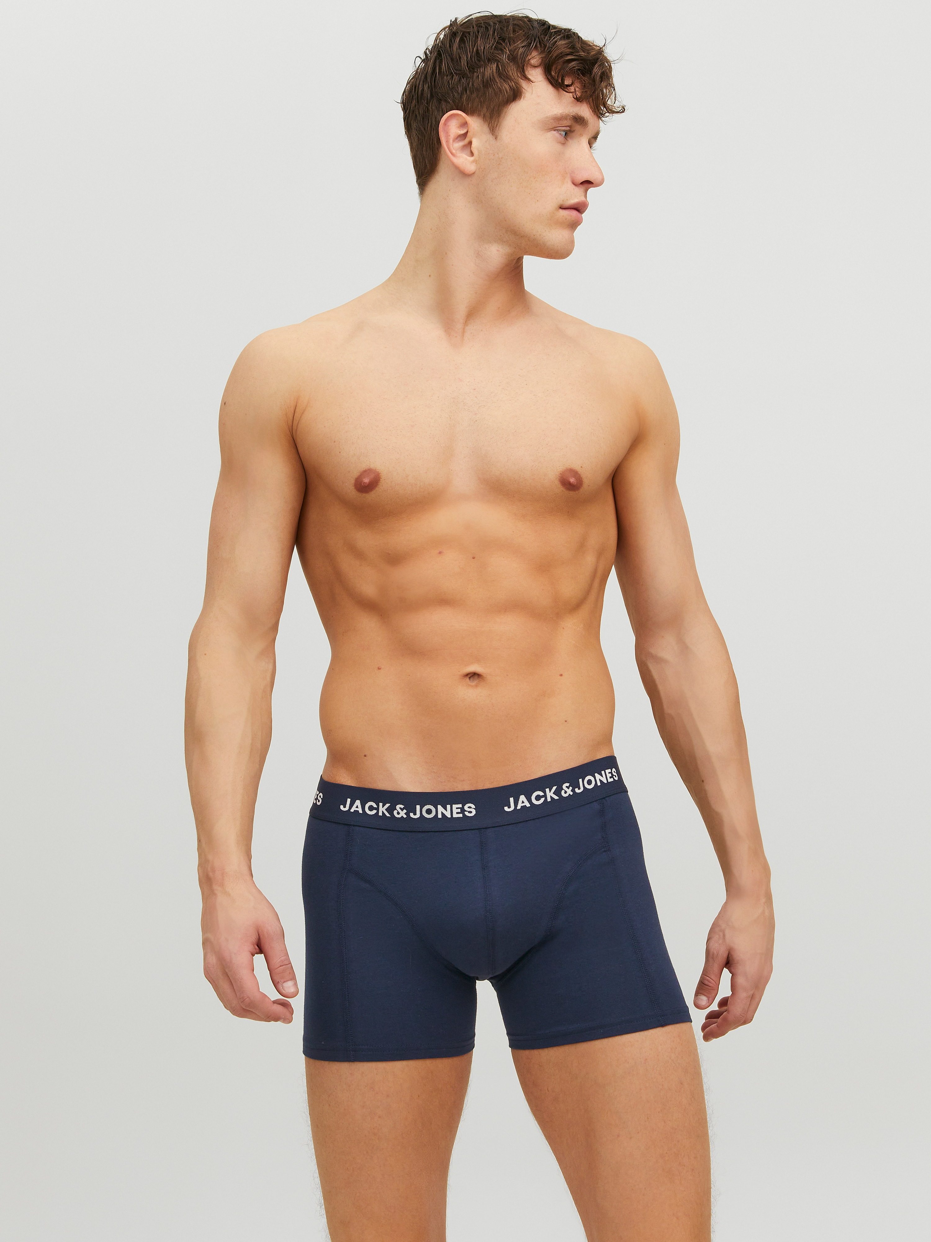 Thumbnail - Jack & Jones Boxer "JACANTHONY im 3er Pack mit Logo-Bund und weichem Griff", 3 Stk. unifarben mit Farbeinsatz, modisch, ...