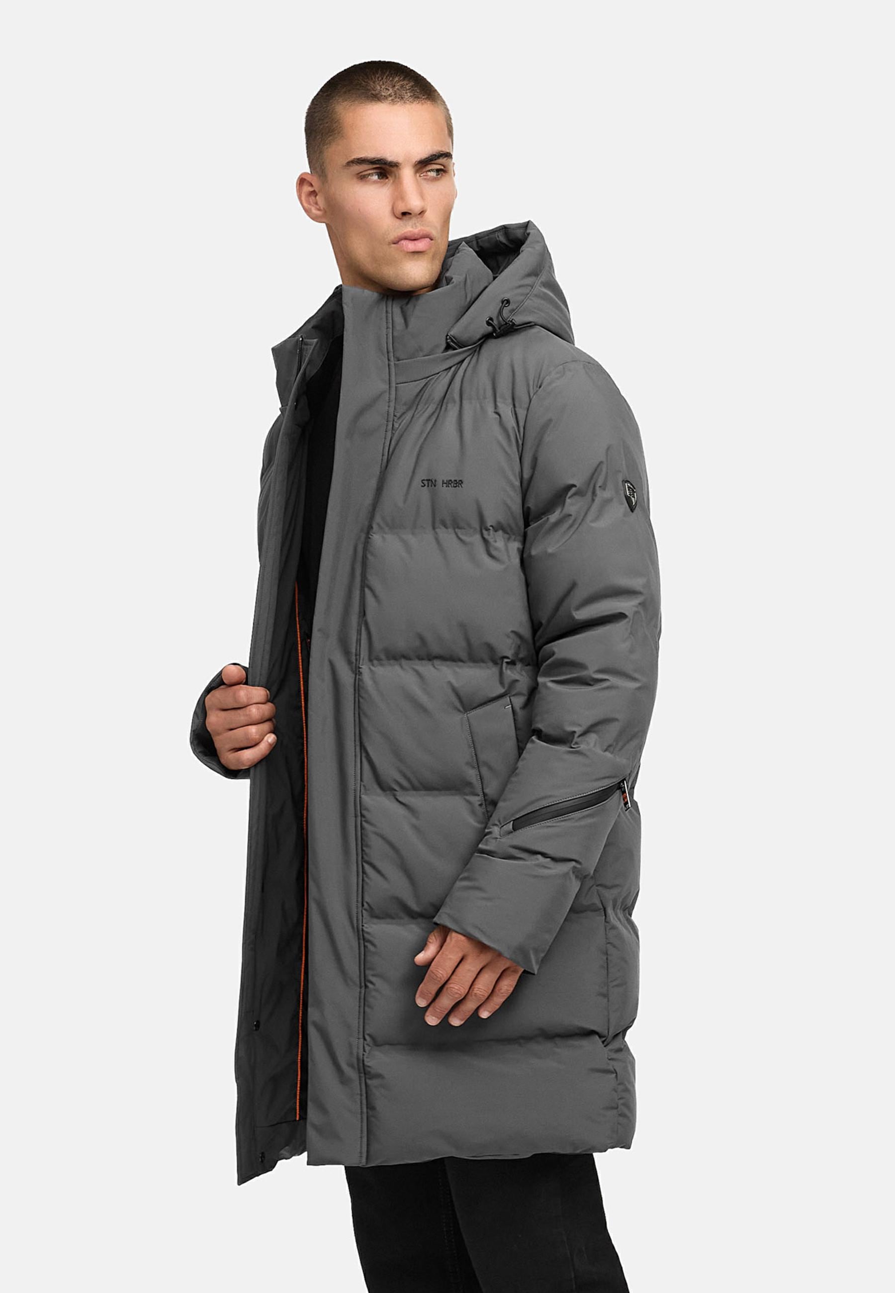 Stone Harbour Steppmantel »Thadeek XX« Warmer Mantel mit abnehmbarer und verstellbarer Kapuze