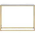Leonique Konsole »Alina«, mit Glasboden in weißer Marmor-Optik, elegantes goldfarbenes Chromgestell, Breite 110 cm