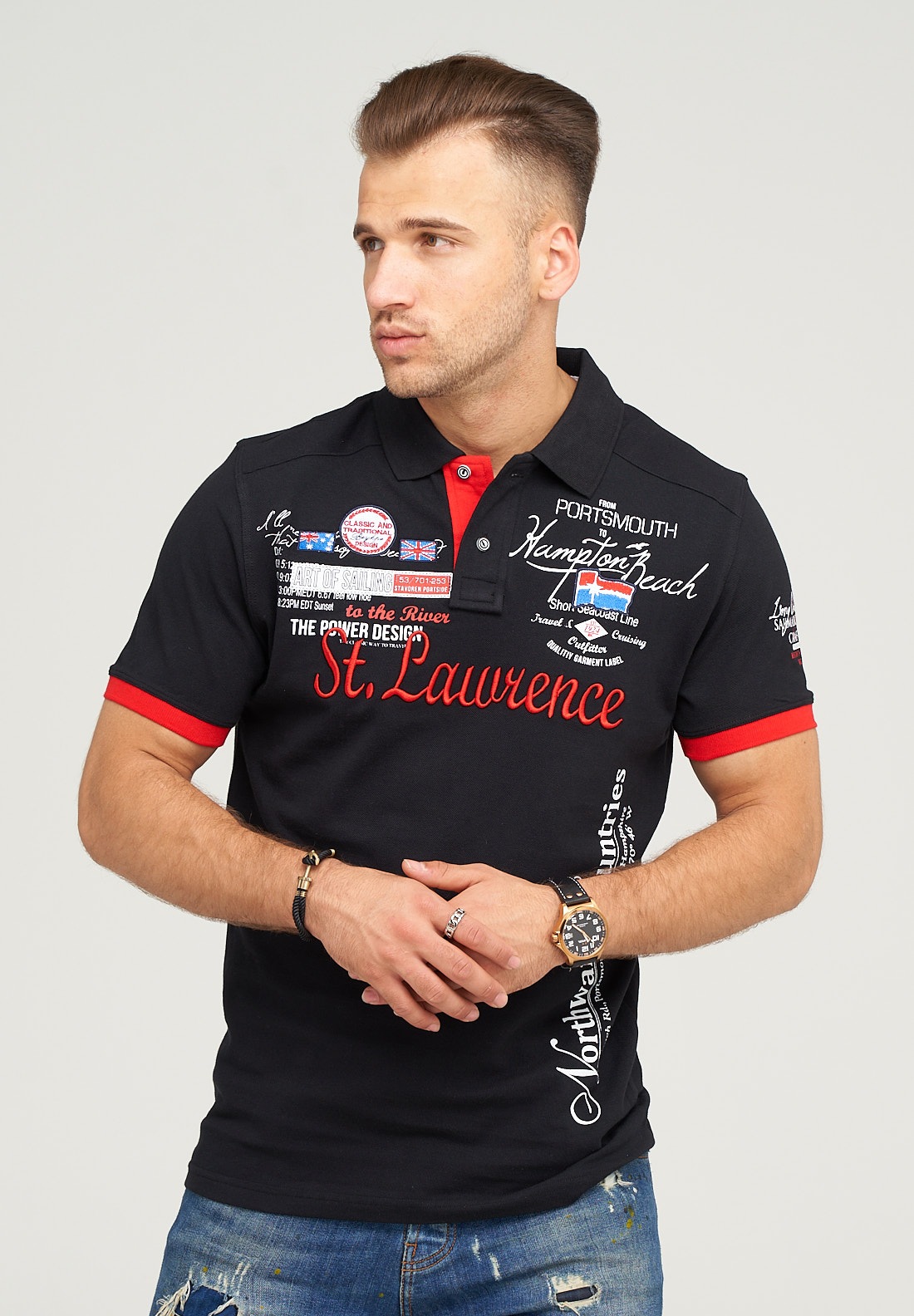 behype Poloshirt »LANAY«, mit sportiver Stickerei