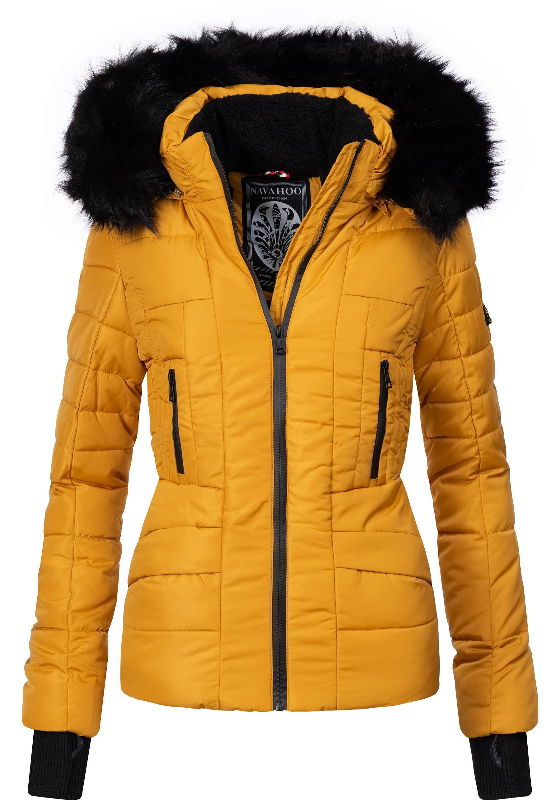Navahoo Steppjacke "Adele" mitKapuze hochwertige Winterjacke mit edler Kuns günstig online kaufen