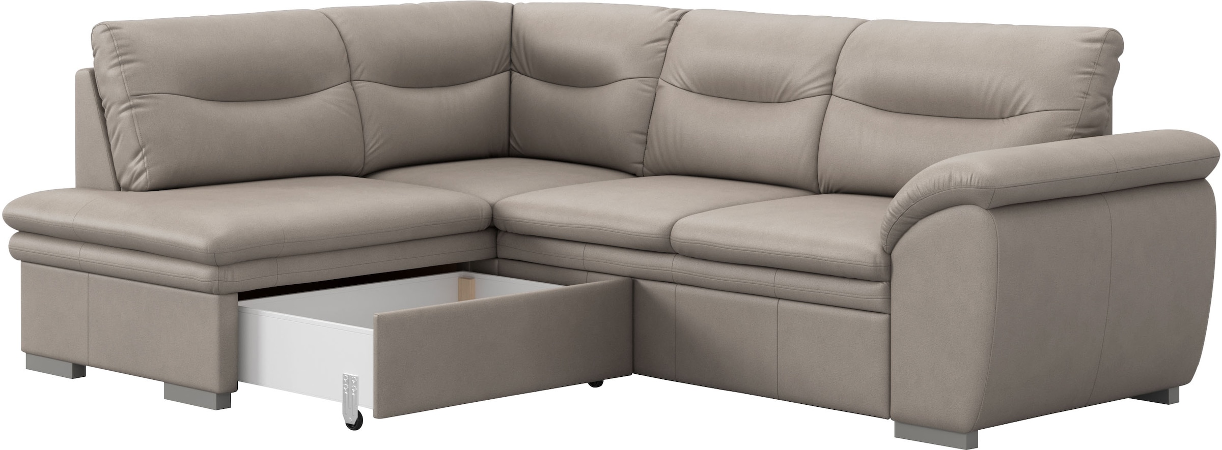 COTTA Ecksofa »Leandra L-Form«, wahlweise mit Bettfunktion & Bettkasten