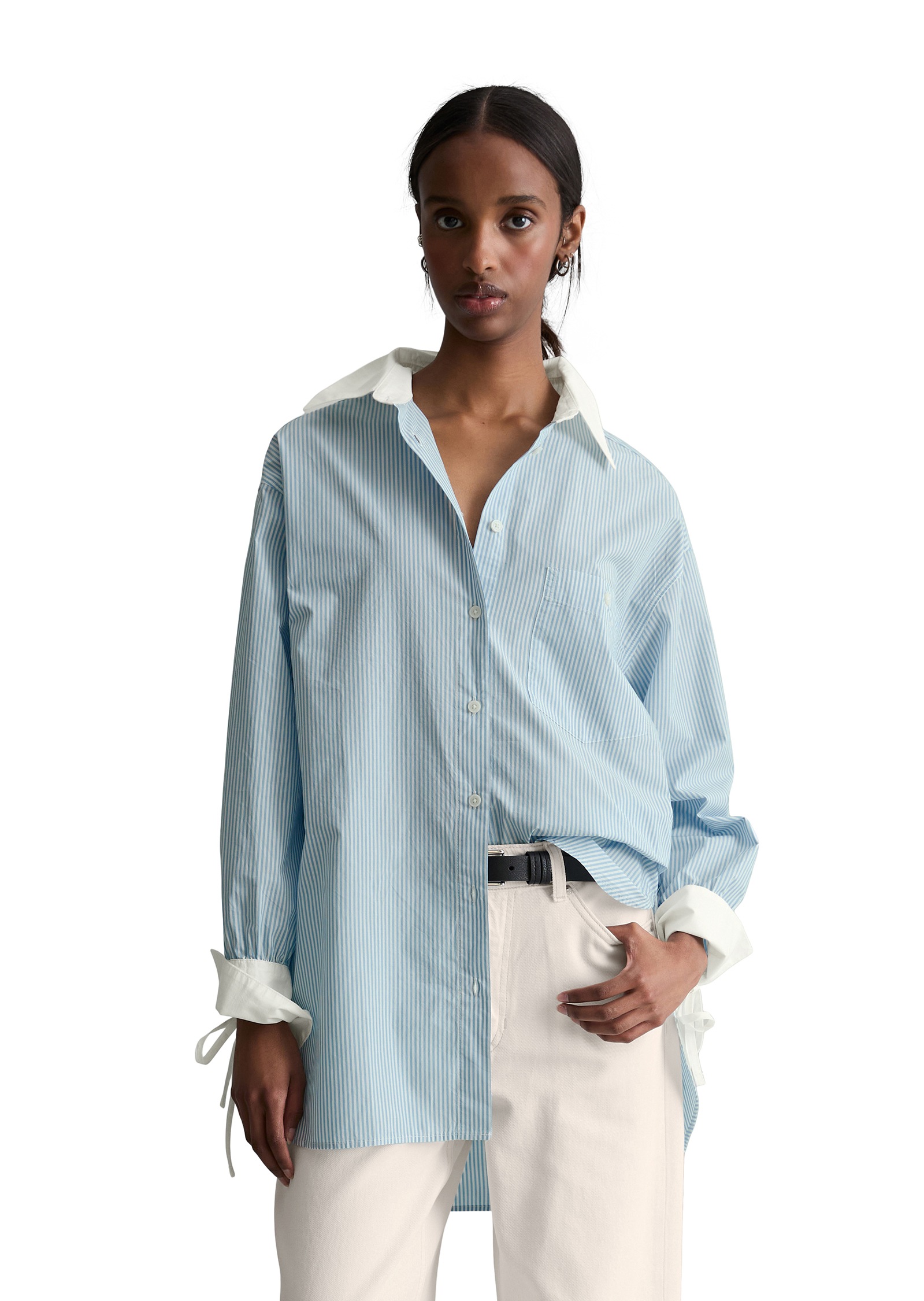 Marc OPolo DENIM Langarmbluse Streifenbluse loose aus Papertouch Popeline günstig online kaufen