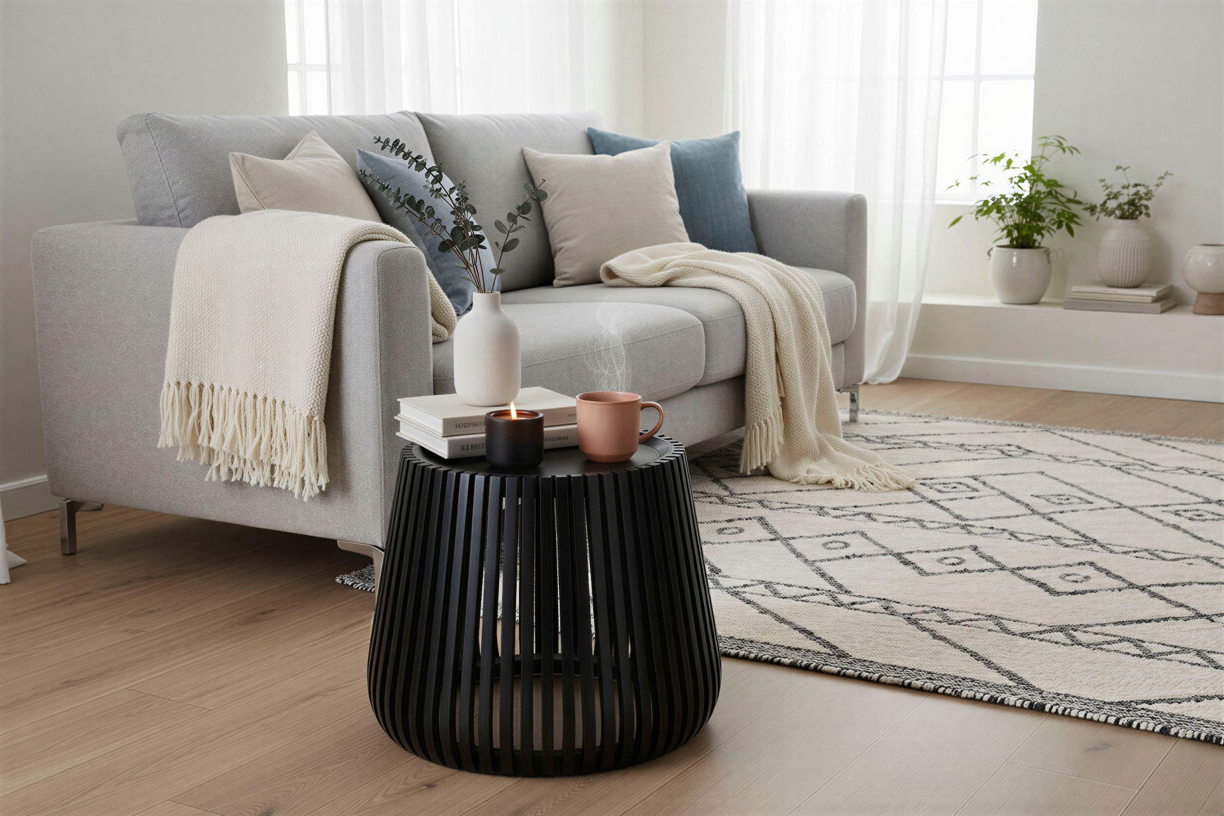 SIT Beistelltisch »Zagreb rund aus Mango massiv mit Lamellendesign« 1 Stk. tlg. Dekorative Lamellendetails aus massivem Mangoholz