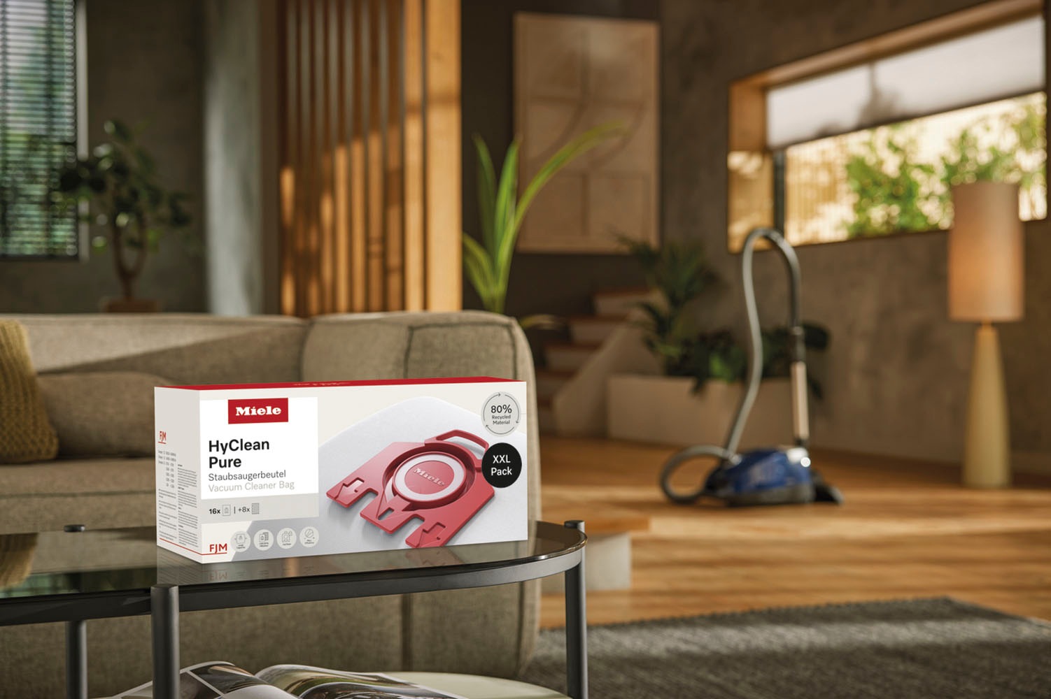 Miele Staubsaugerbeutel »Miele Original Zubehör-XXL-Pack Staubsaugerbeutel FJM HyClean Pure 2.0«, (Set, 16 St.)